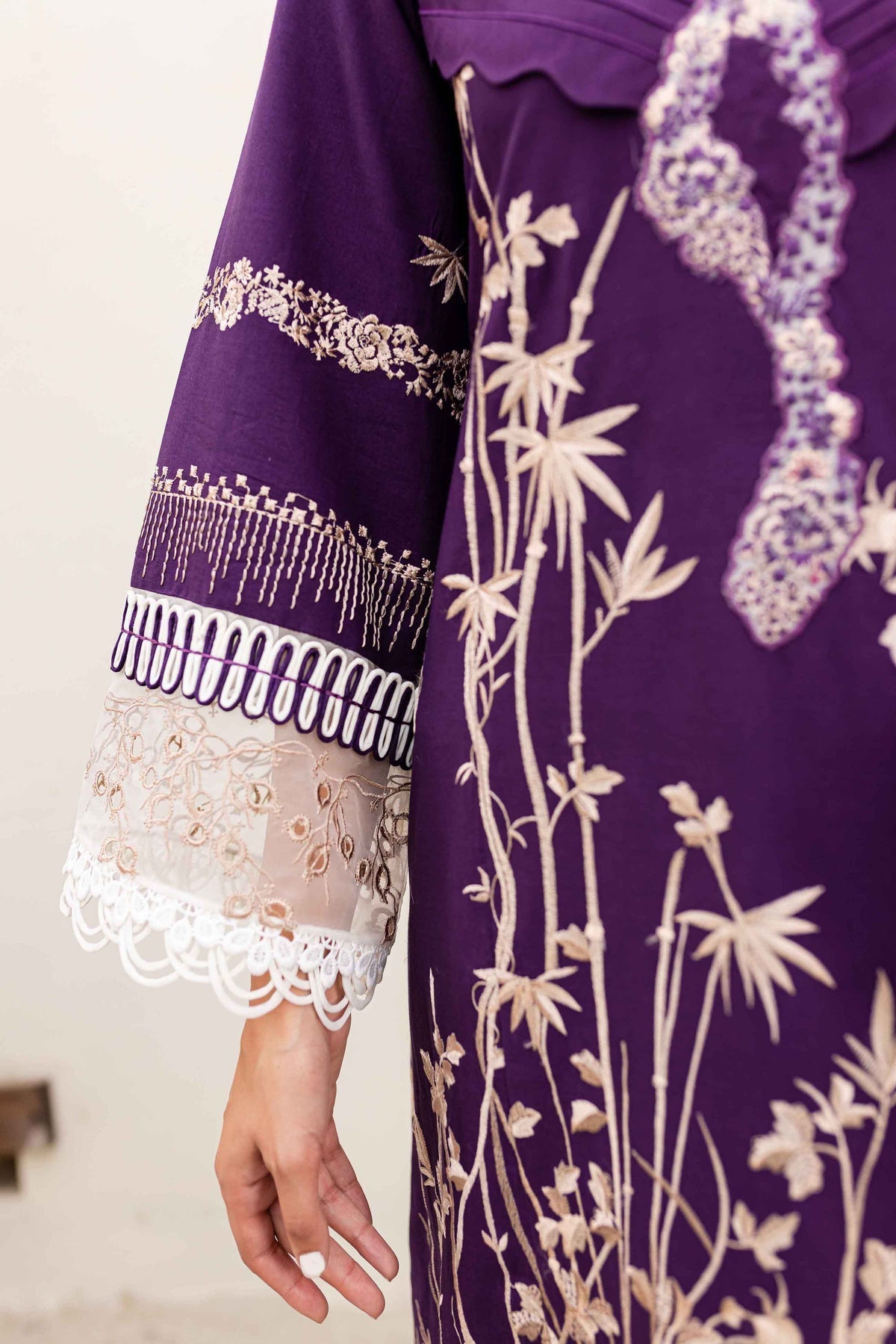 Sable Vogue | Shiree Lawn 24 | Plum Orchid - Official Sable Vogue stockist in UK - Sakeena London