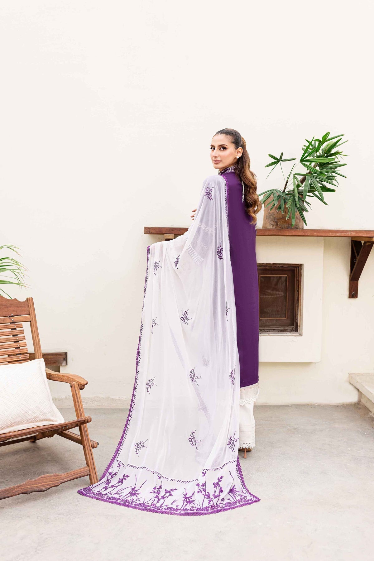 Sable Vogue | Shiree Lawn 24 | Plum Orchid - Official Sable Vogue stockist in UK - Sakeena London