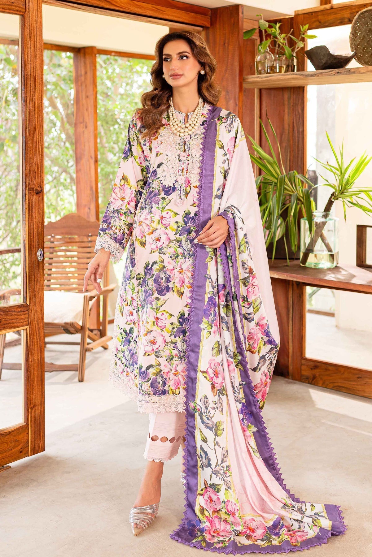 Sable Vogue | Shiree Lawn 24 | Pink Gardenia - Official Sable Vogue stockist in UK - Sakeena London