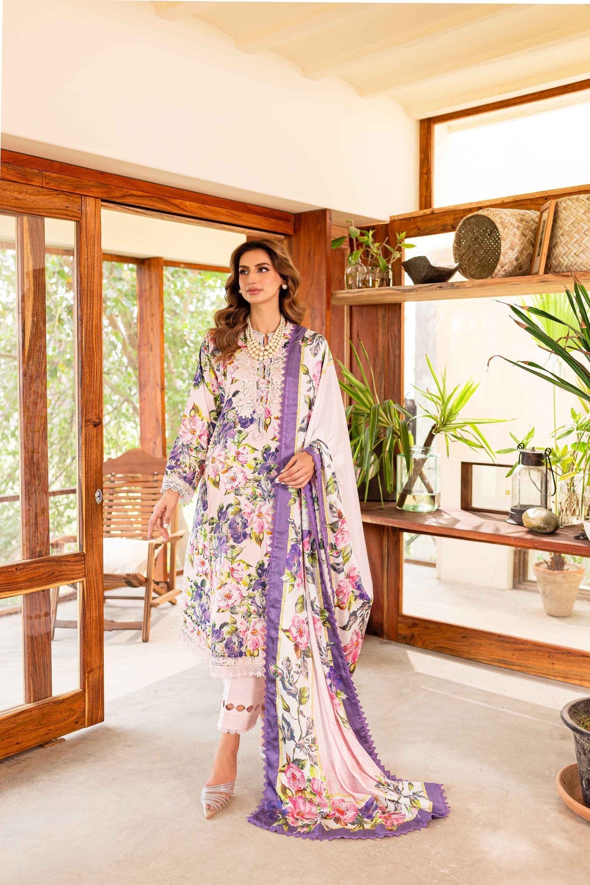 Sable Vogue | Shiree Lawn 24 | Pink Gardenia - Official Sable Vogue stockist in UK - Sakeena London