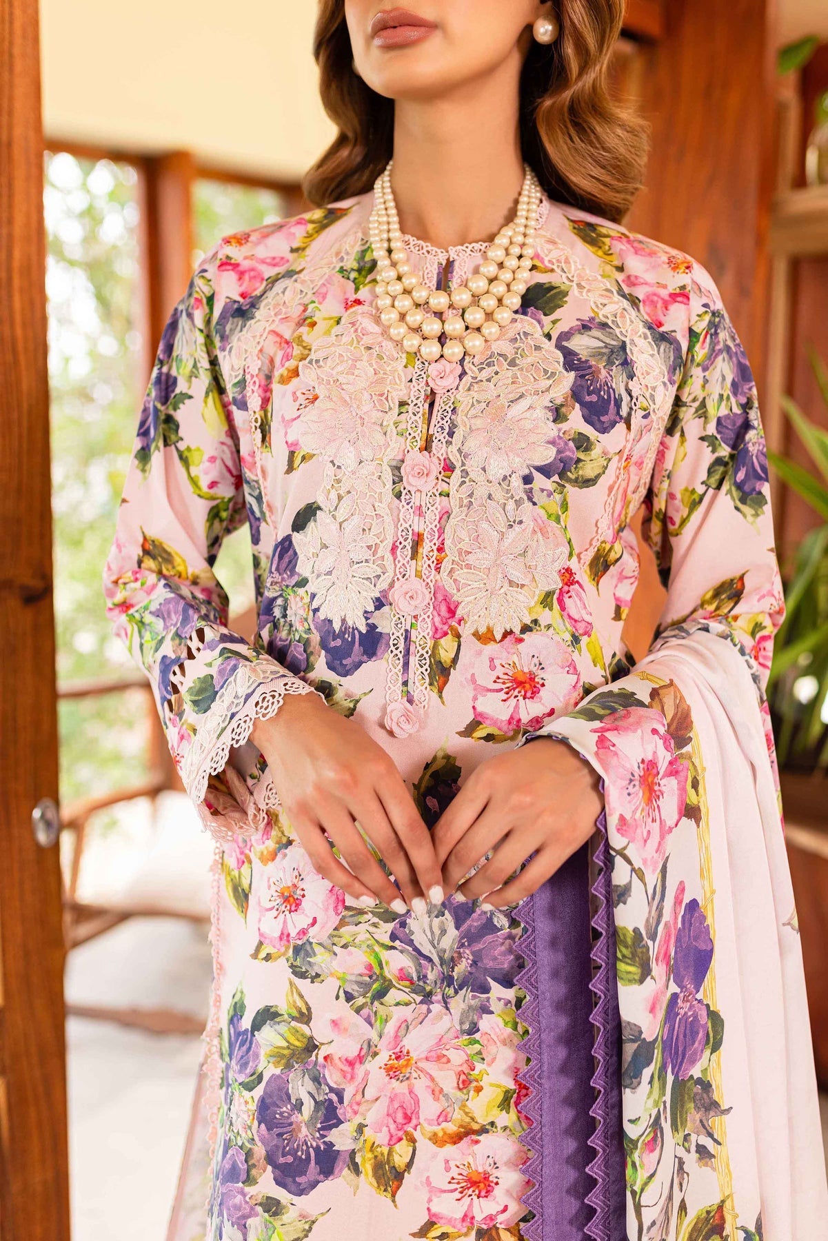 Sable Vogue | Shiree Lawn 24 | Pink Gardenia - Official Sable Vogue stockist in UK - Sakeena London