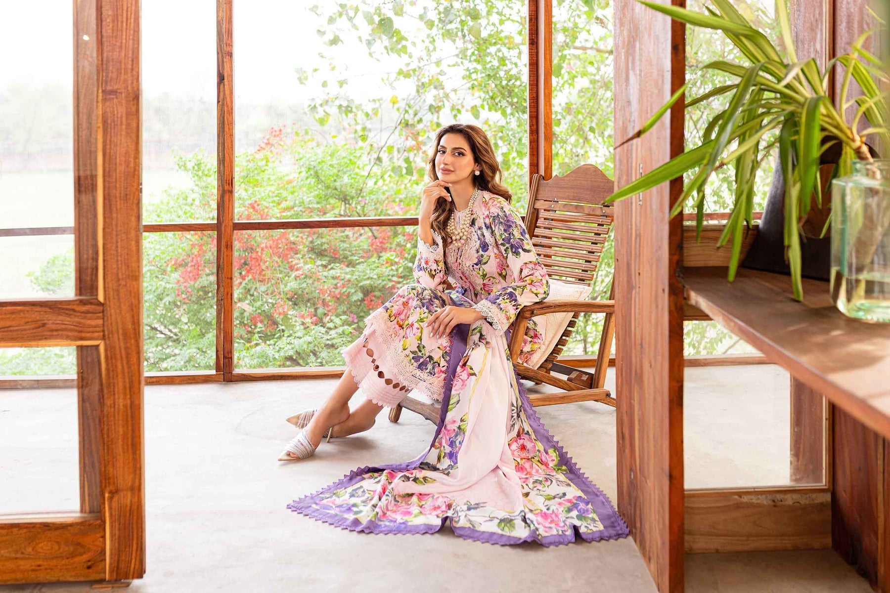 Sable Vogue | Shiree Lawn 24 | Pink Gardenia - Official Sable Vogue stockist in UK - Sakeena London