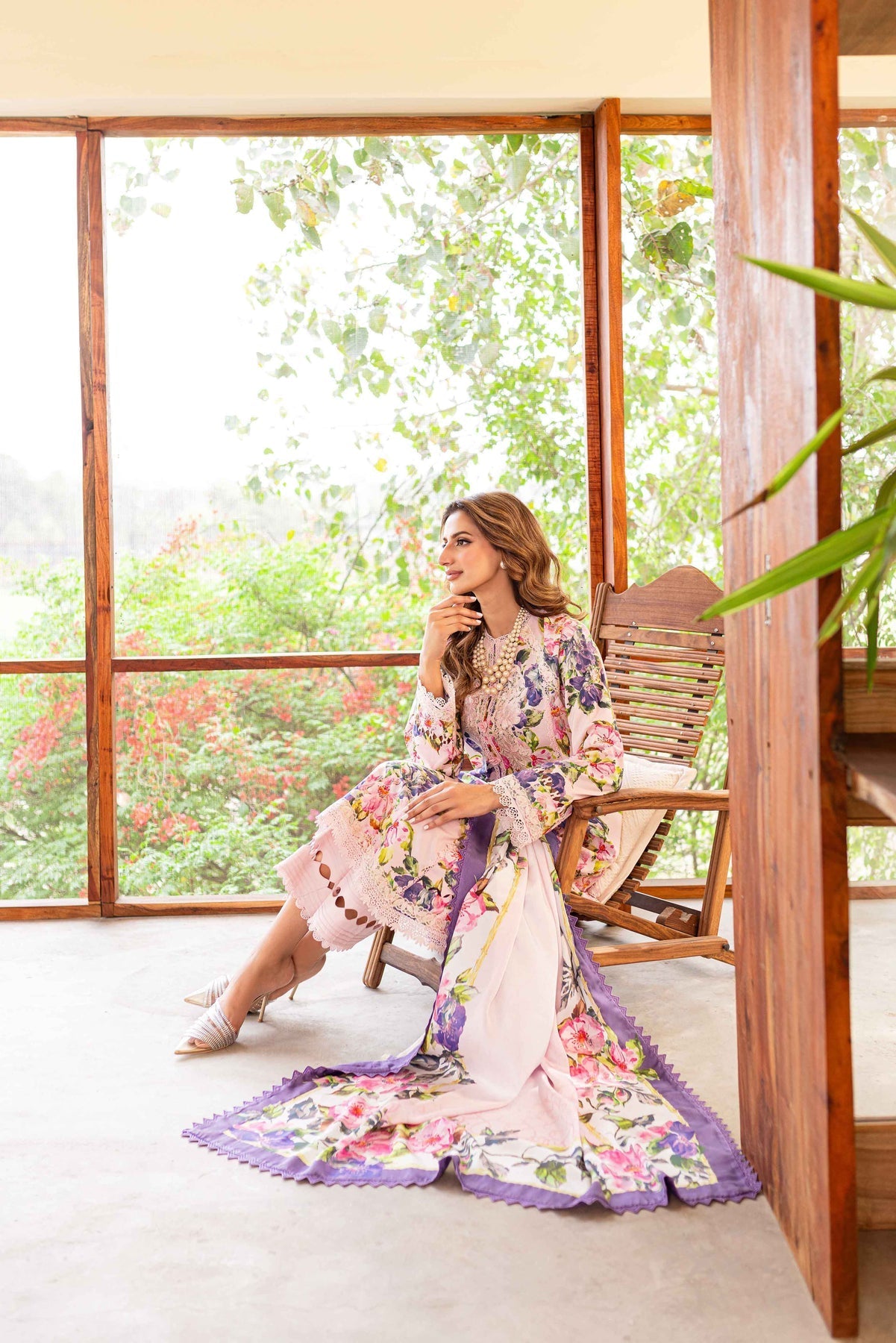 Sable Vogue | Shiree Lawn 24 | Pink Gardenia - Official Sable Vogue stockist in UK - Sakeena London