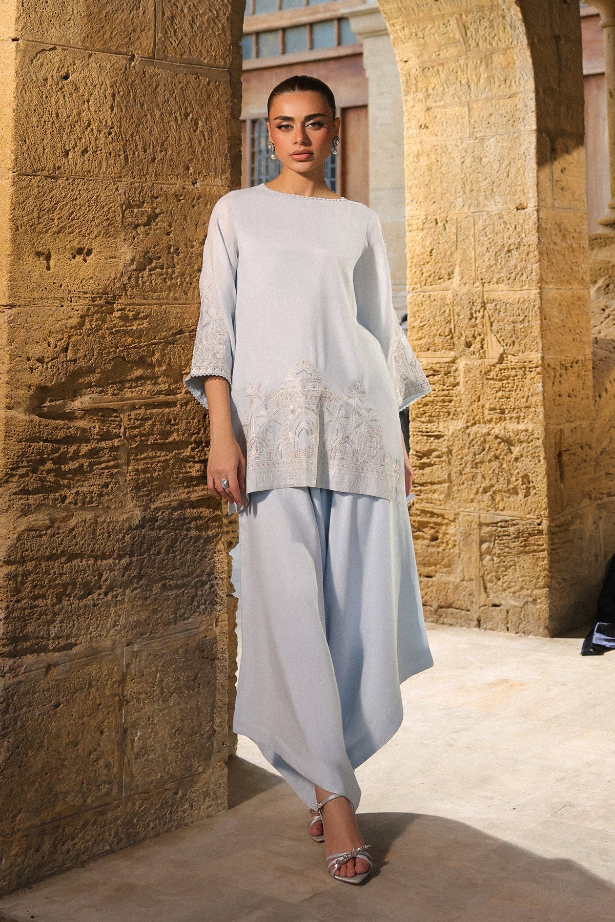 Sahar | Luxury Pret 25 | Misty Blue - Official Sahar stockist in UK - Sakeena London