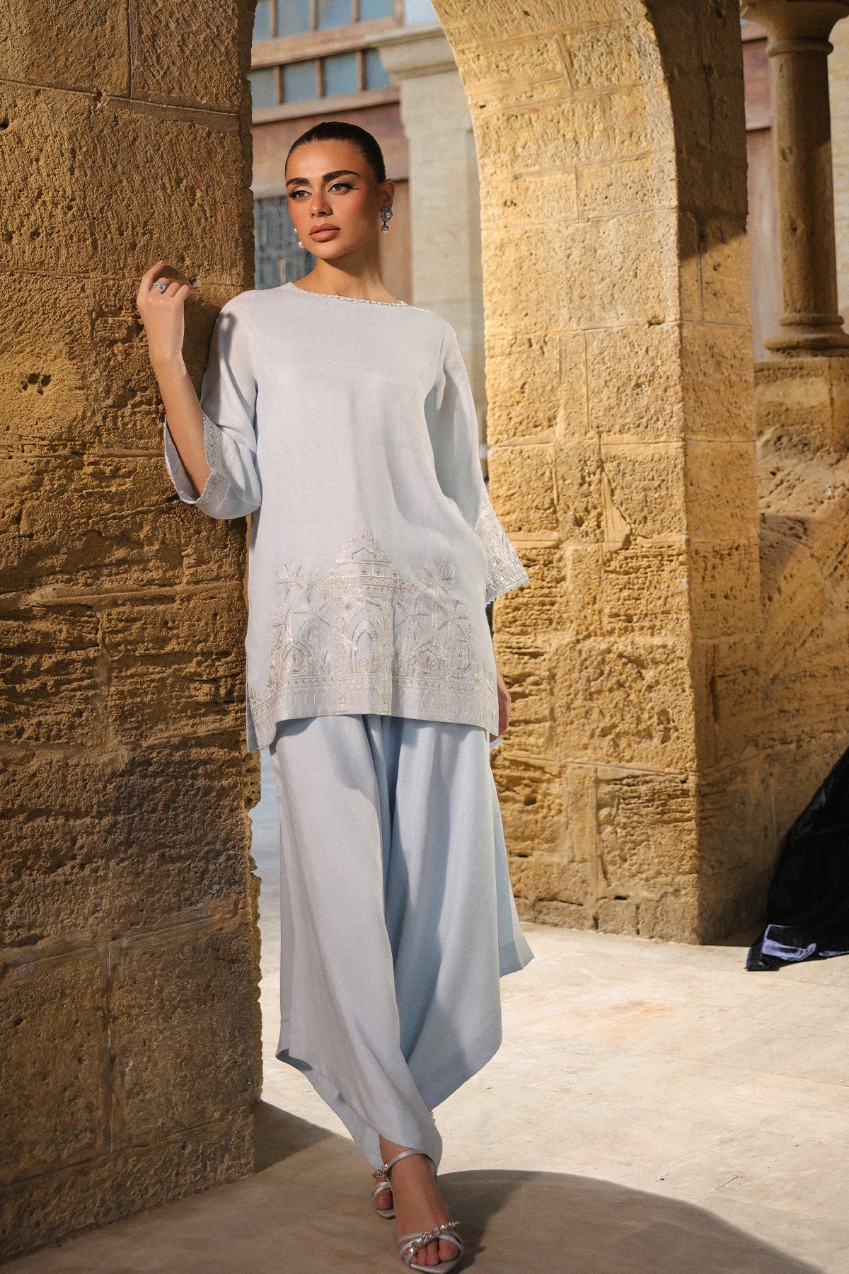 Sahar | Luxury Pret 25 | Misty Blue - Official Sahar stockist in UK - Sakeena London