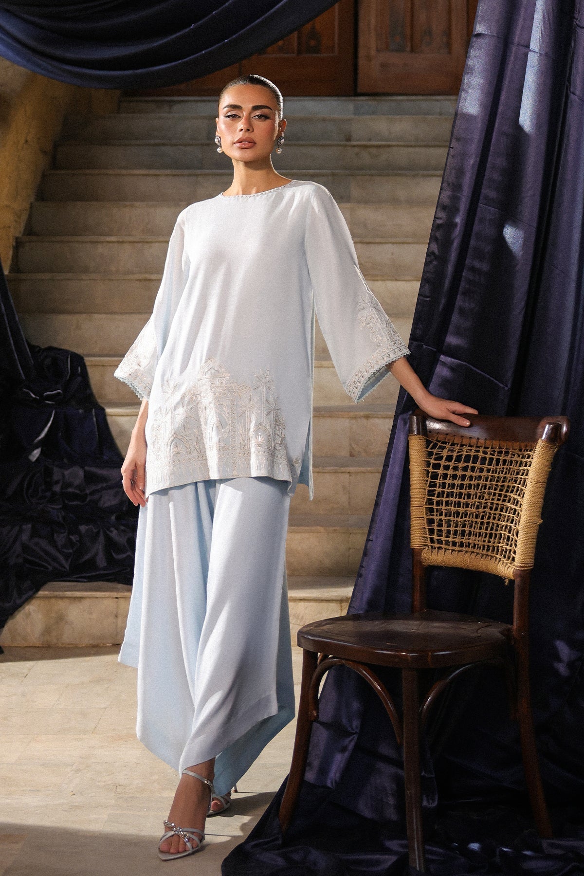 Sahar | Luxury Pret 25 | Misty Blue - Official Sahar stockist in UK - Sakeena London
