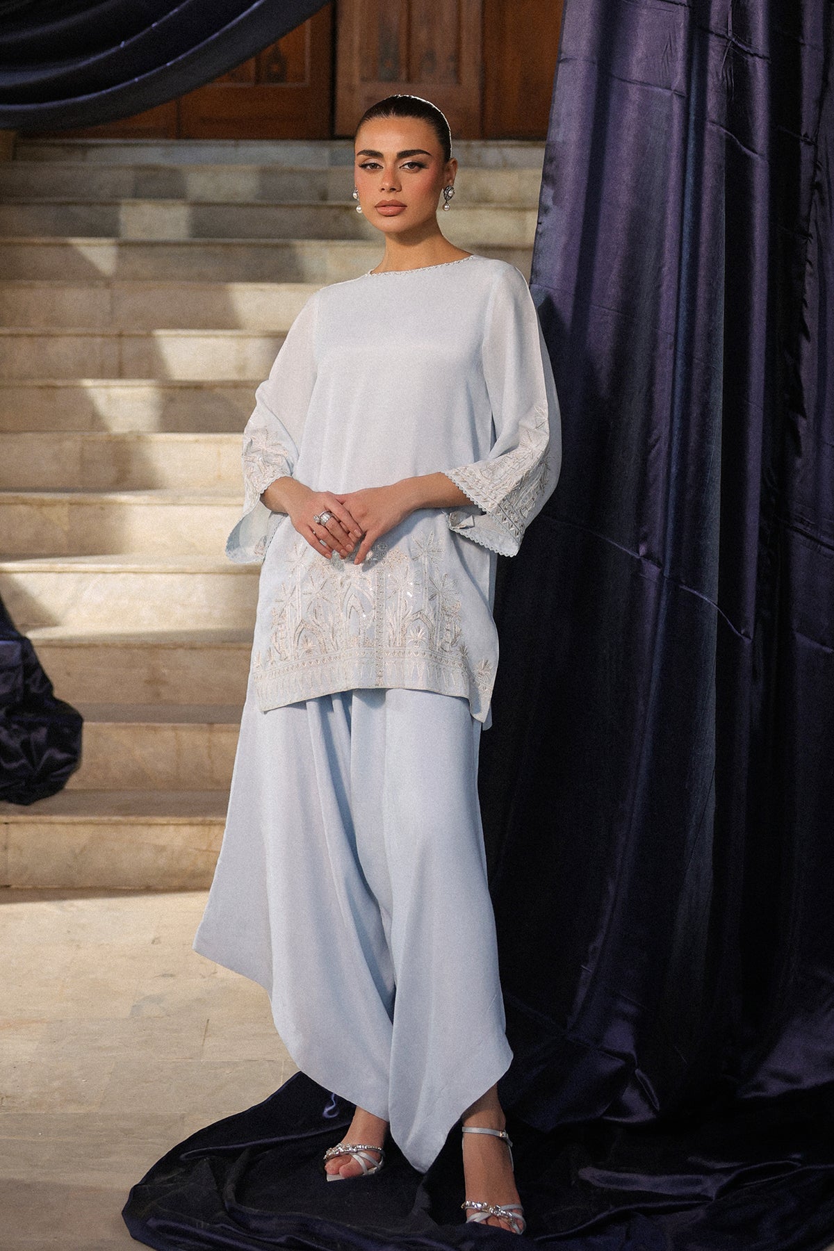 Sahar | Luxury Pret 25 | Misty Blue - Official Sahar stockist in UK - Sakeena London