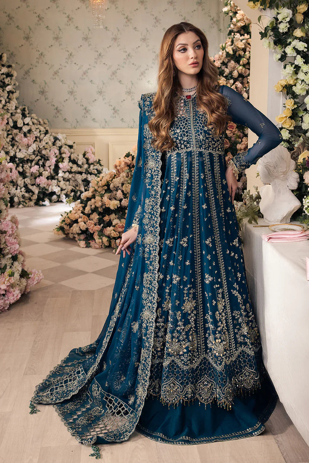 Saad Shaikh | Panache Luxury Chiffon 24 | Yumna - Official Saad Shaikh stockist in UK - Sakeena London