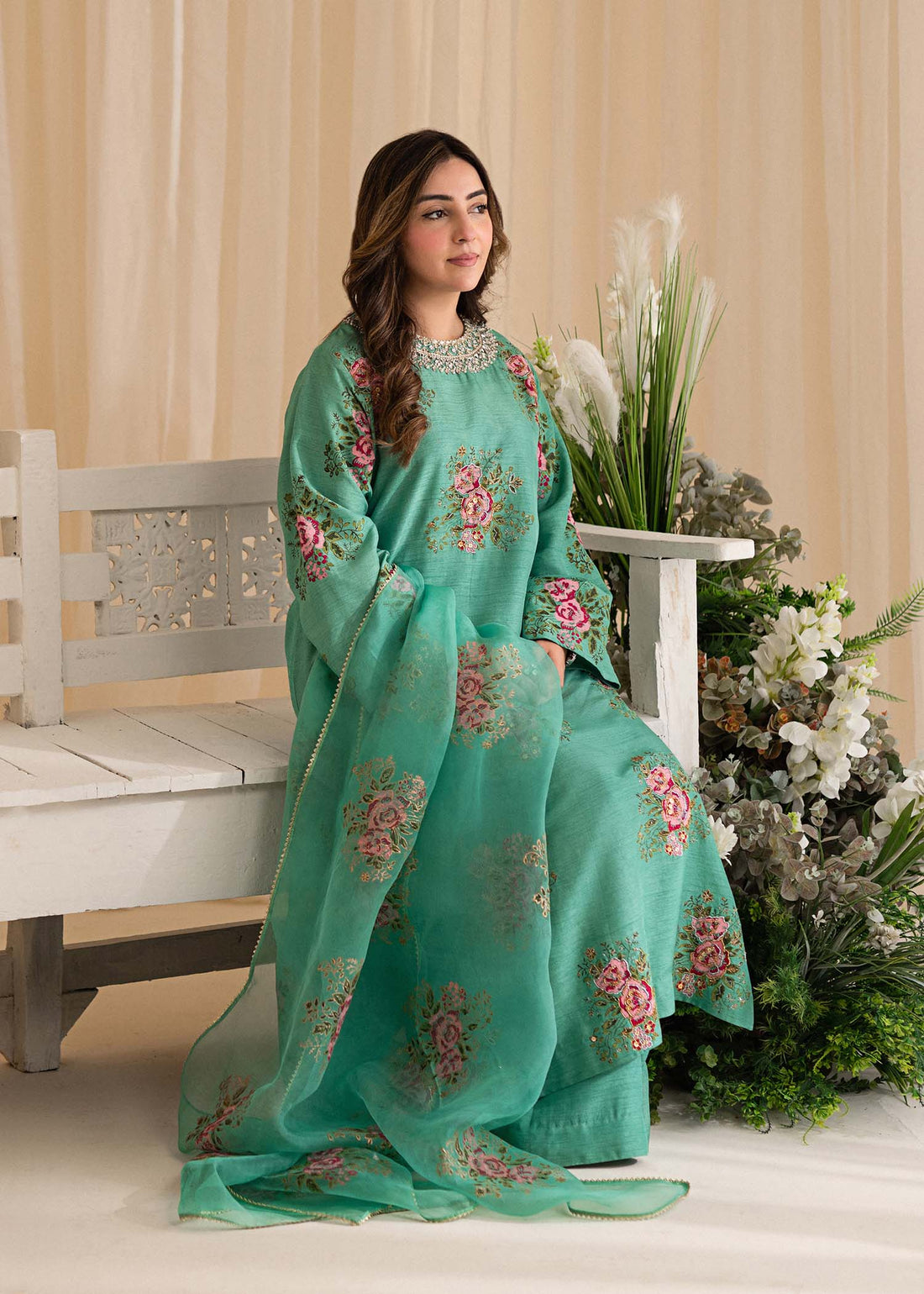 Sadaf Fawad Khan | Lyla Festive Pret | Dorothy Turquoise - Official Sadaf Fawad Khan stockist in UK - Sakeena London