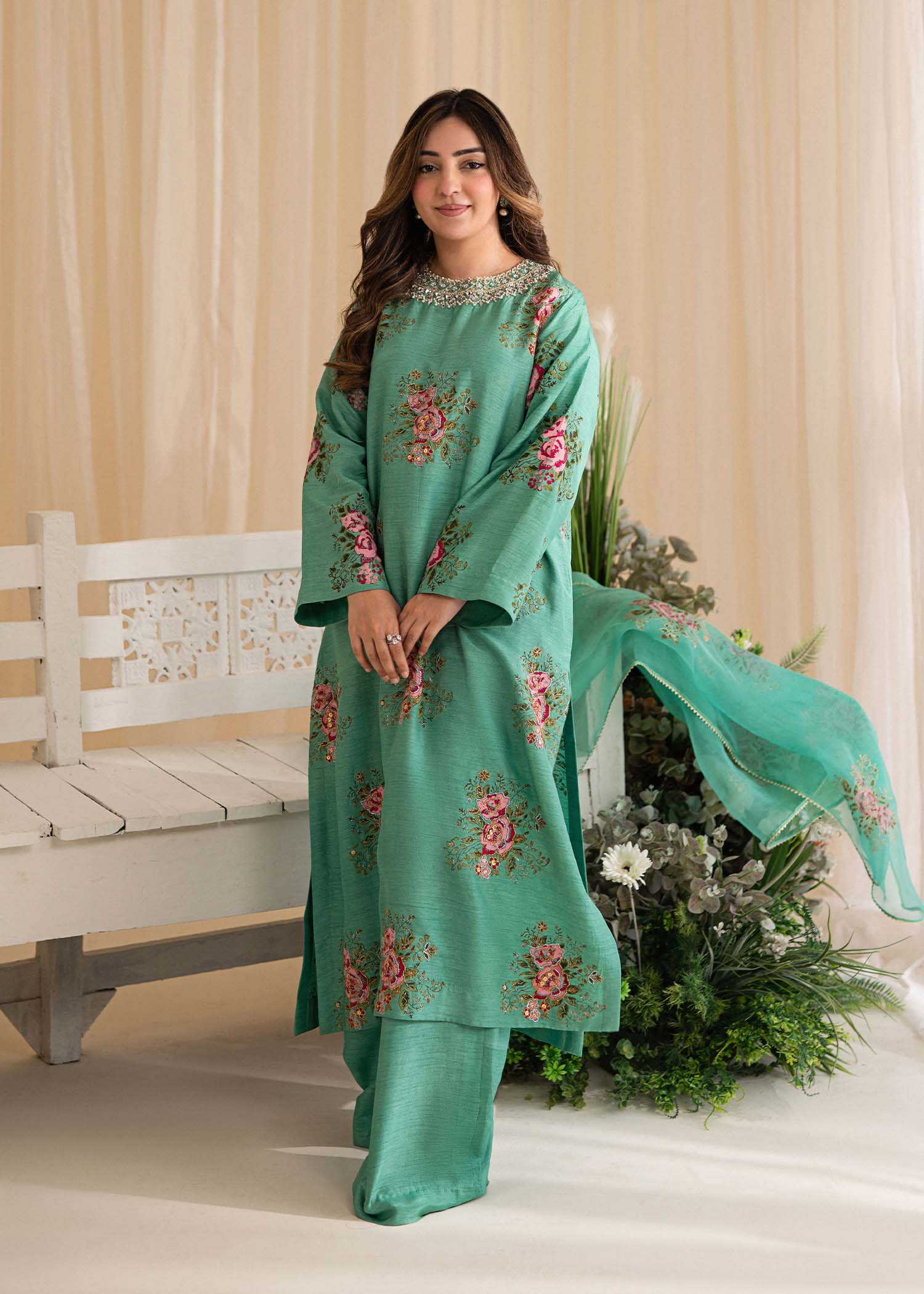 Sadaf Fawad Khan | Lyla Festive Pret | Dorothy Turquoise - Official Sadaf Fawad Khan stockist in UK - Sakeena London