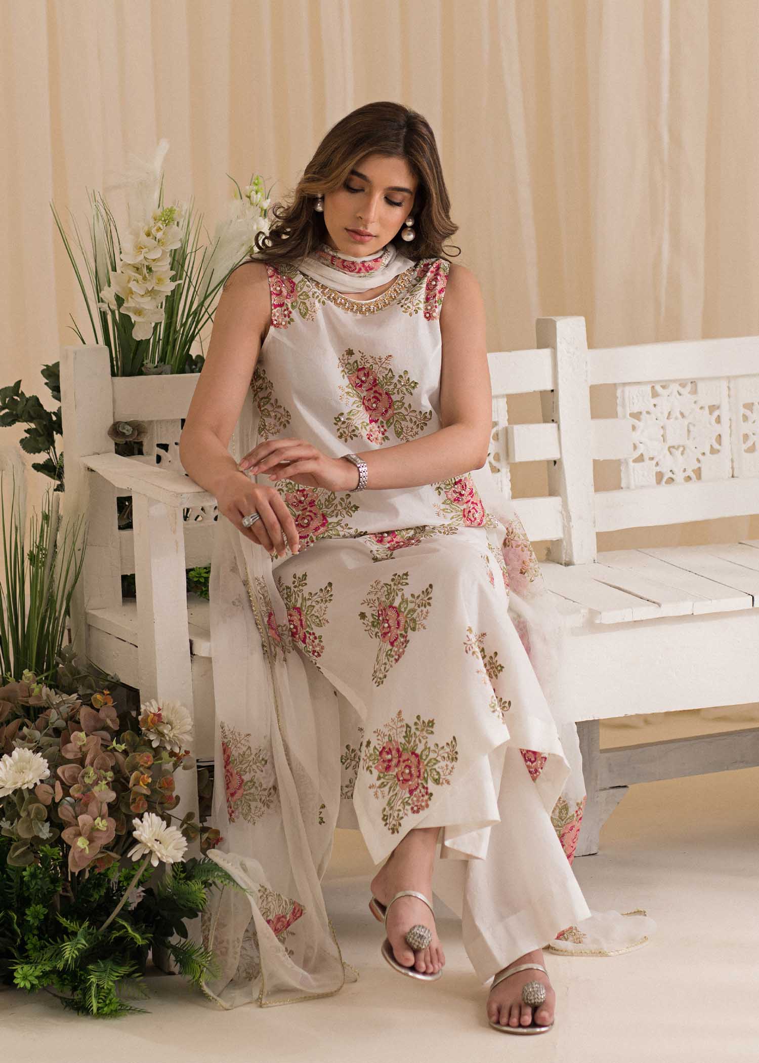 Sadaf Fawad Khan | Lyla Festive Pret | Tea Rose - Official Sadaf Fawad Khan stockist in UK - Sakeena London