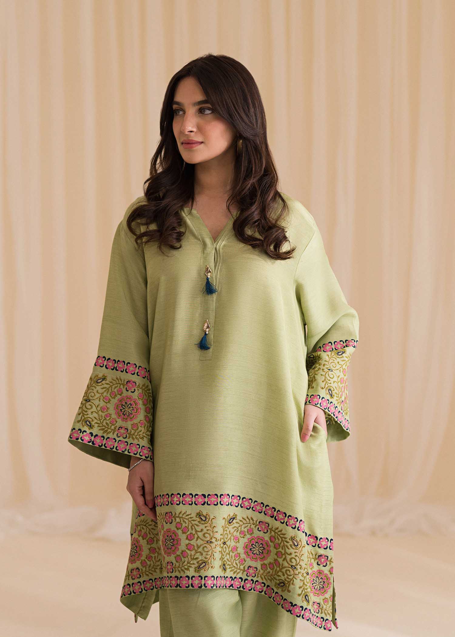 Sadaf Fawad Khan | Lyla Festive Pret | Moss - Official Sadaf Fawad Khan stockist in UK - Sakeena London