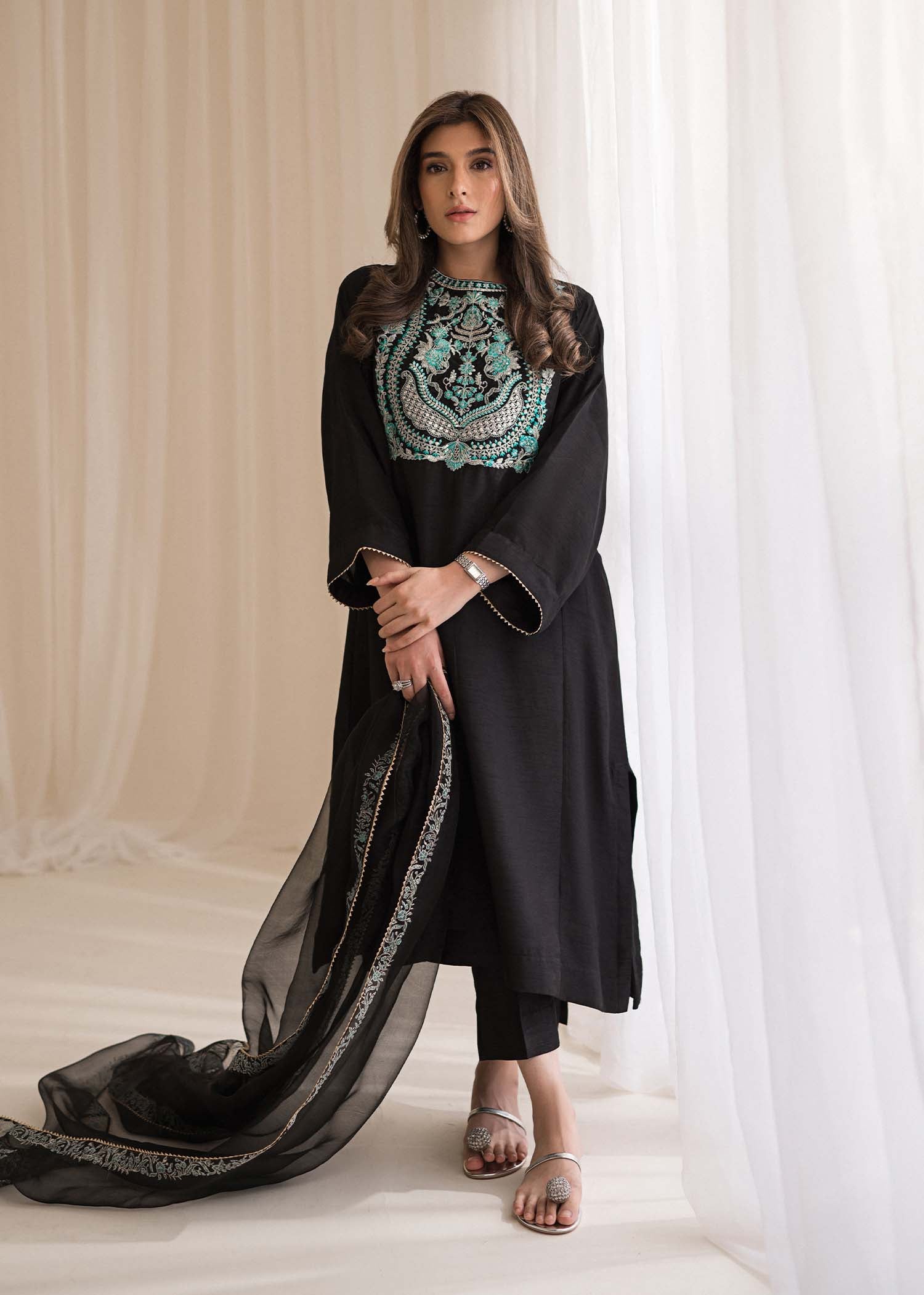 Sadaf Fawad Khan | Lyla Festive Pret | Black Pool - Official Sadaf Fawad Khan stockist in UK - Sakeena London
