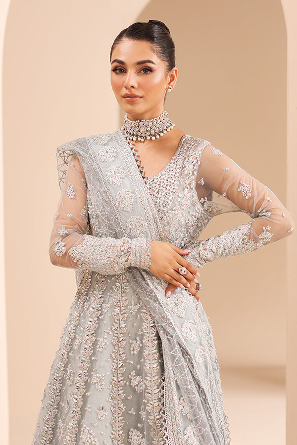 Saffron | Edel Formals Collection 24 | 04 Silver Whisper - Official Saffron stockist in UK - Sakeena London