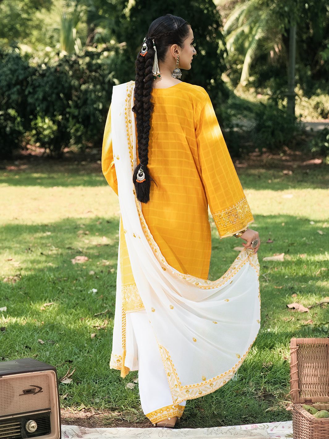 Hemstitch | The Garden Lawn | Saffron Petal - Official Hemstitch stockist in UK - Sakeena London