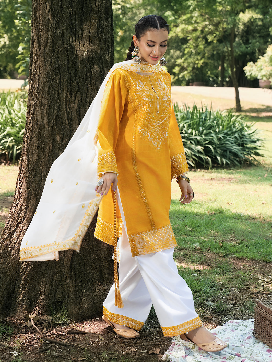 Hemstitch | The Garden Lawn | Saffron Petal - Official Hemstitch stockist in UK - Sakeena London