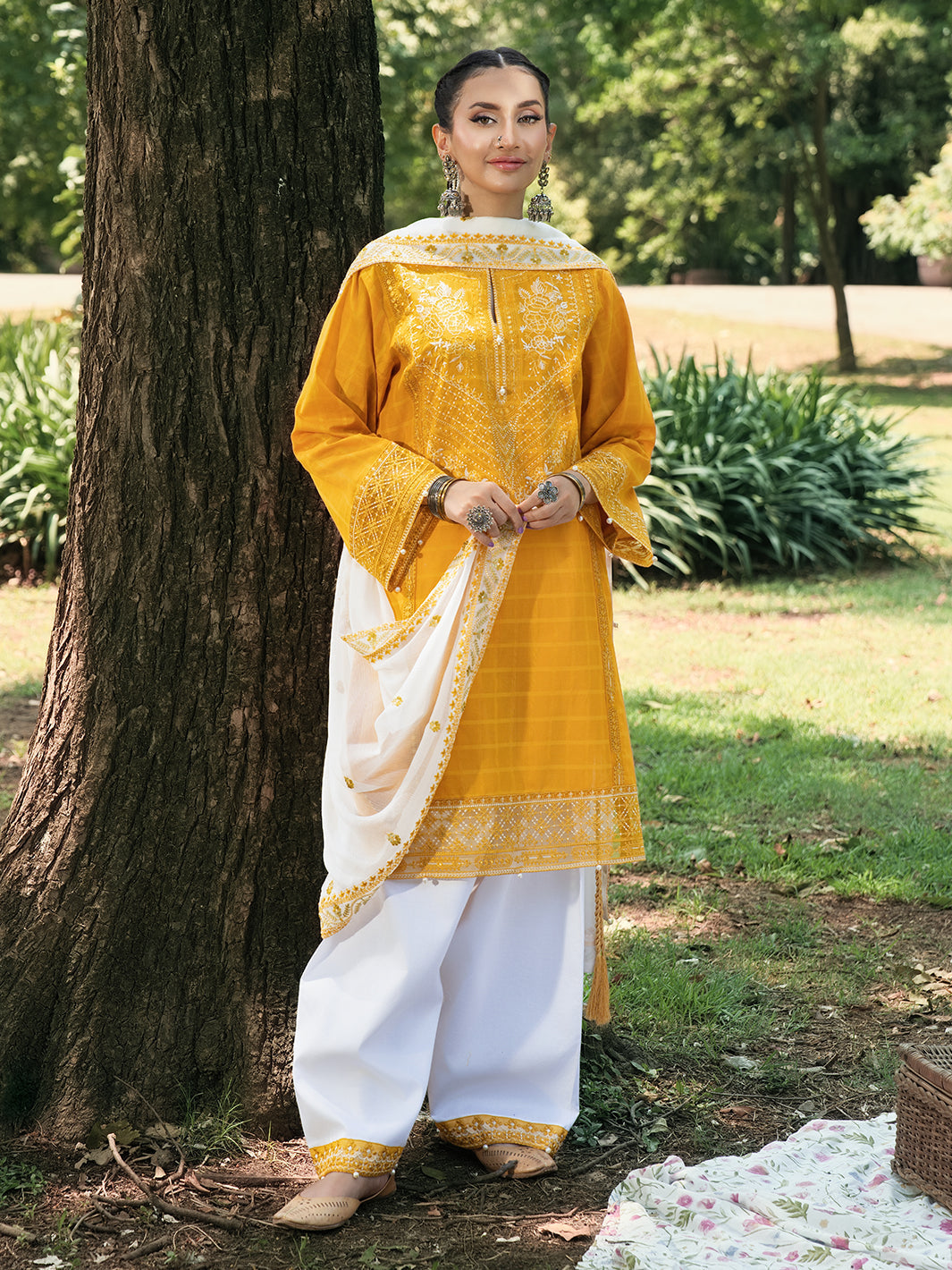 Hemstitch | The Garden Lawn | Saffron Petal - Official Hemstitch stockist in UK - Sakeena London