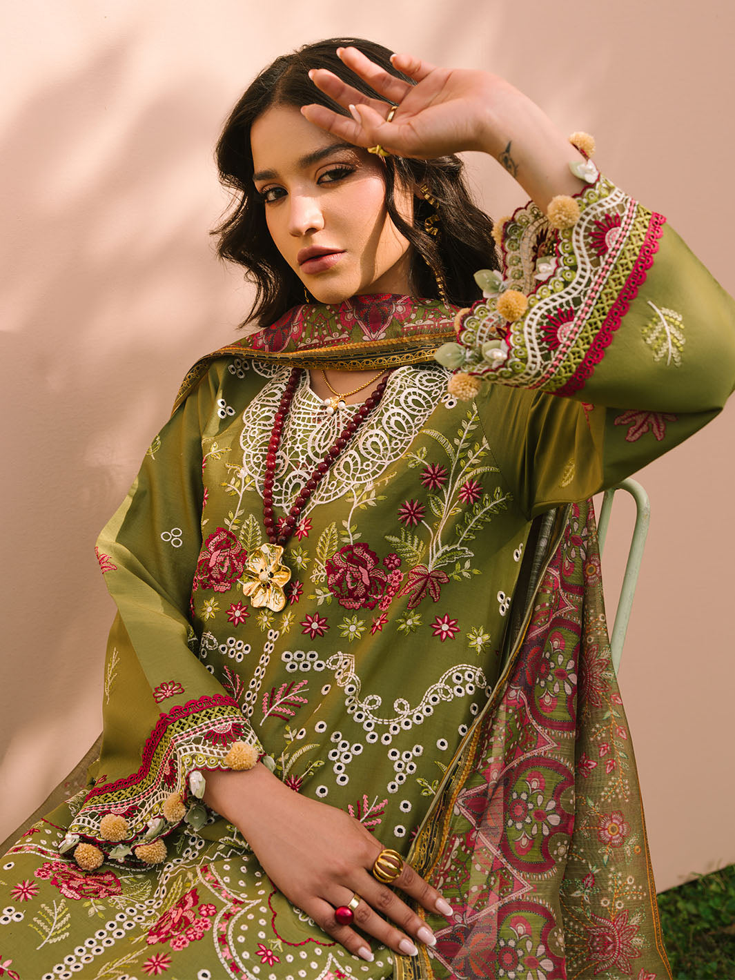 Mahnur | Dahlia Luxury Lawn 25 | Saage - Official Mahnur stockist in UK - Sakeena London