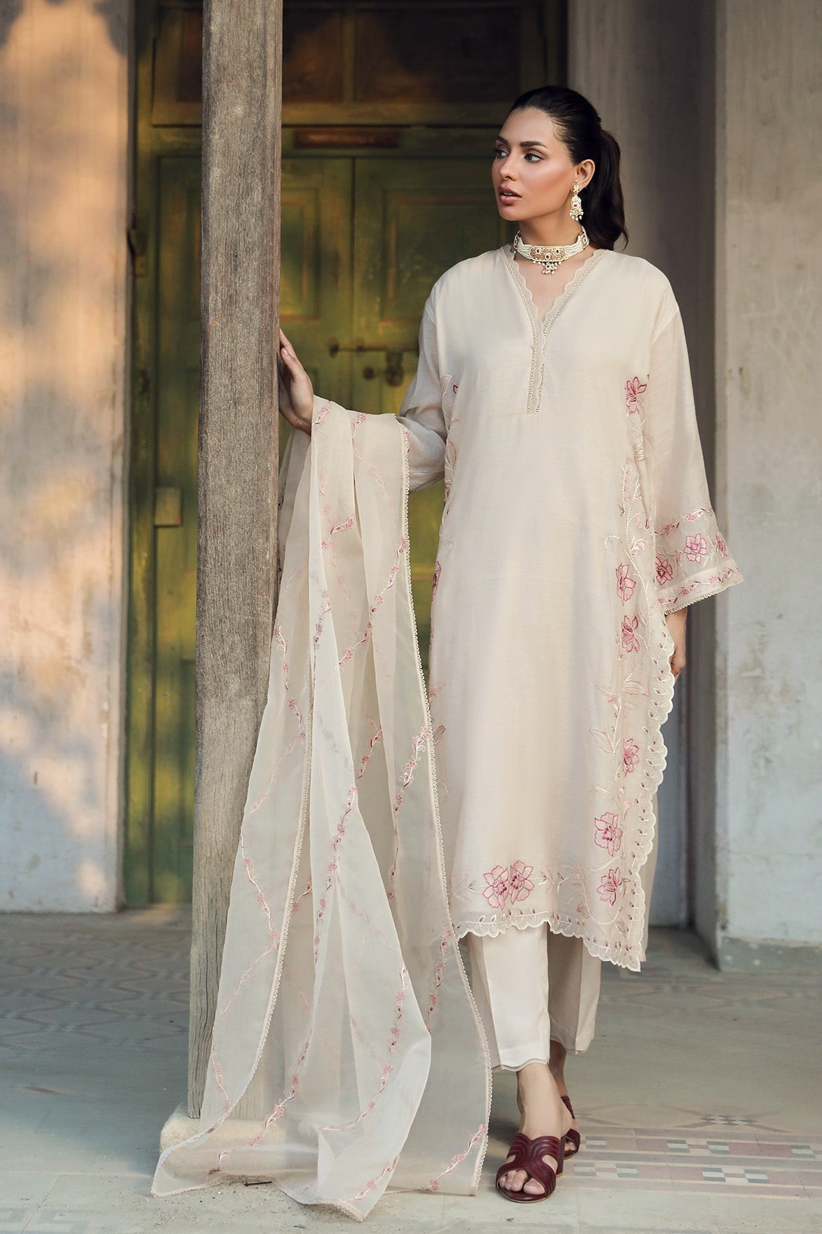 Sahar | Luxe Ready to Wear | Beige Bloom - Official Sahar stockist in UK - Sakeena London