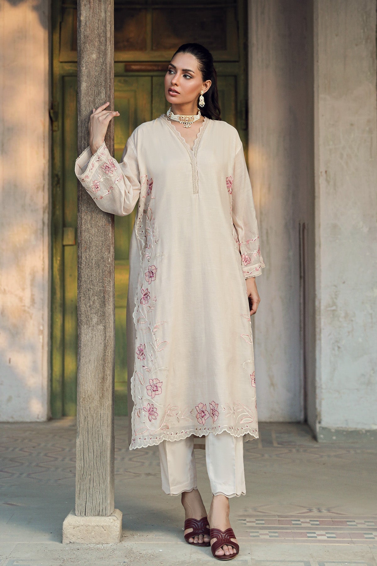 Sahar | Luxe Ready to Wear | Beige Bloom - Official Sahar stockist in UK - Sakeena London