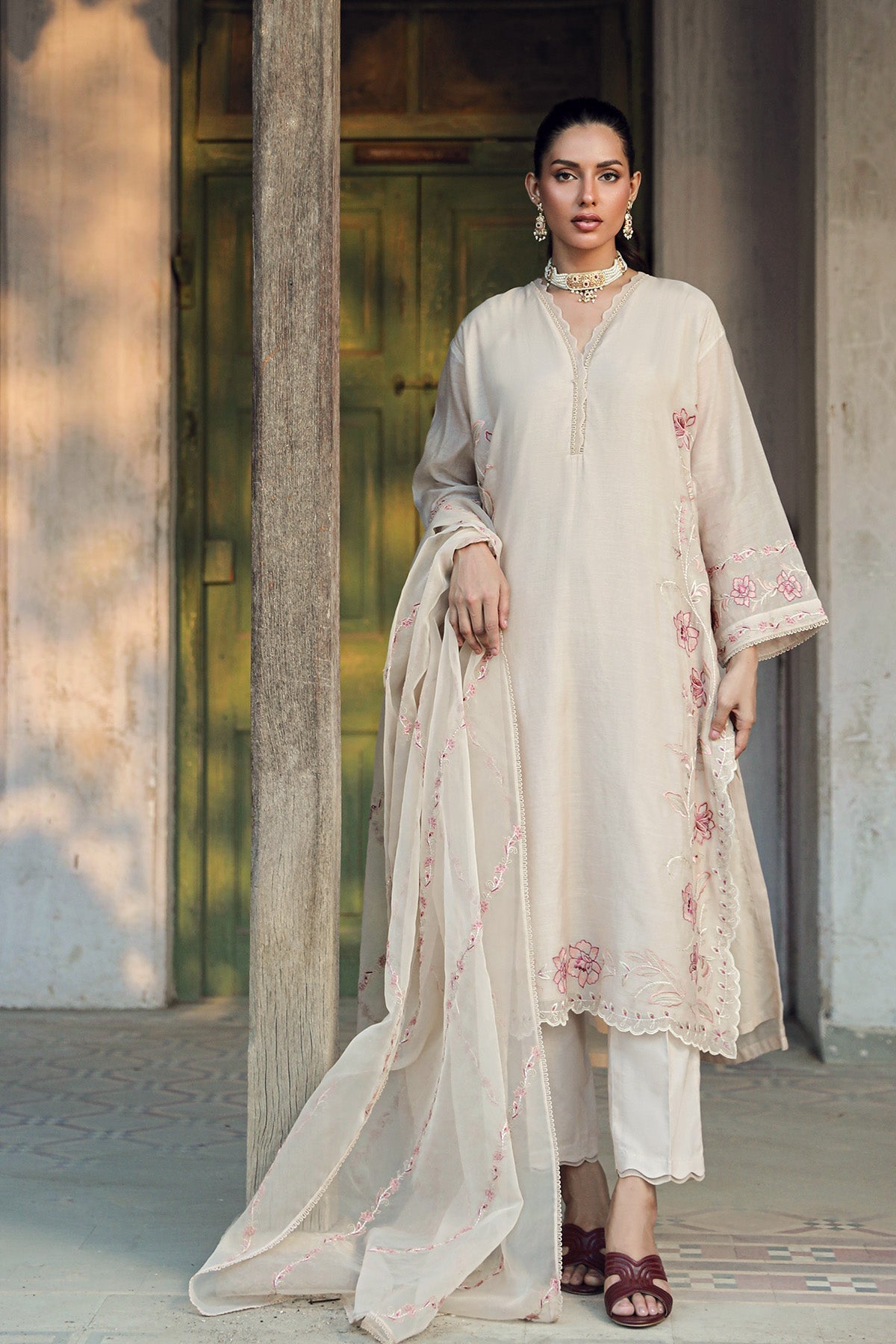 Sahar | Luxe Ready to Wear | Beige Bloom - Official Sahar stockist in UK - Sakeena London