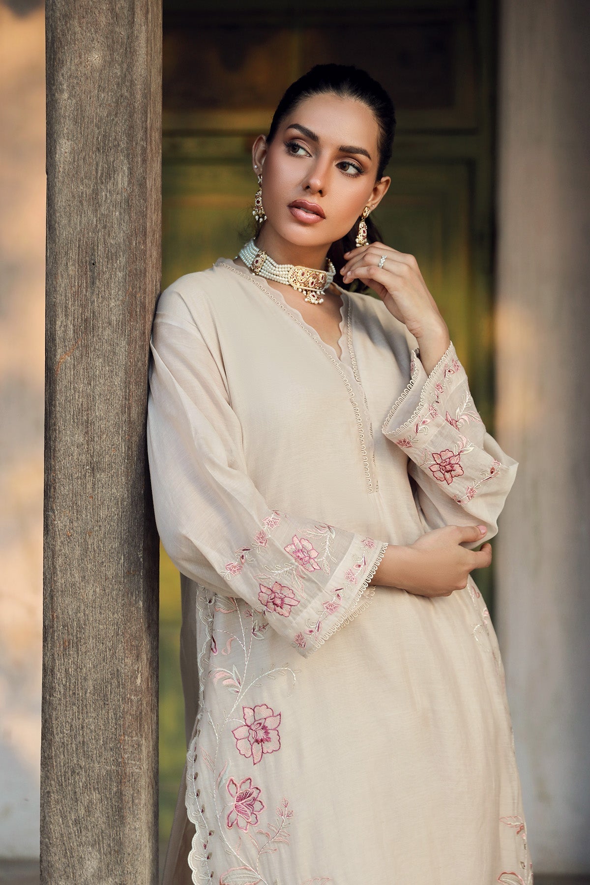 Sahar | Luxe Ready to Wear | Beige Bloom - Official Sahar stockist in UK - Sakeena London