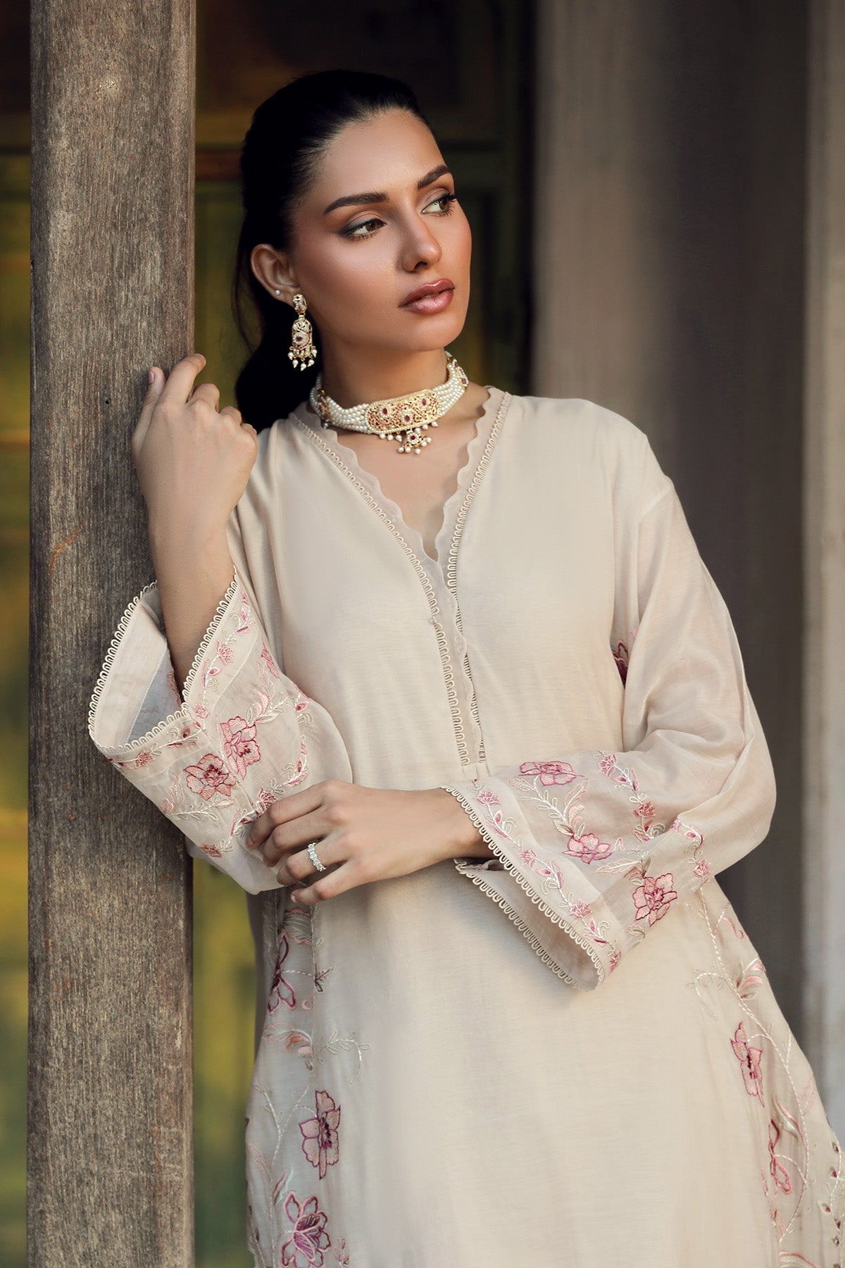 Sahar | Luxe Ready to Wear | Beige Bloom - Official Sahar stockist in UK - Sakeena London
