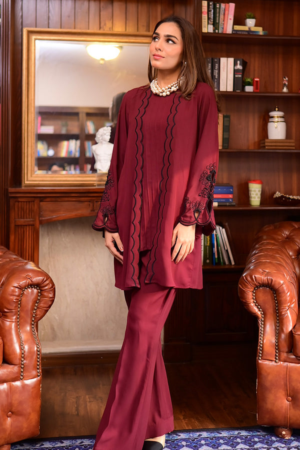 Sana Abbas | La Fiesta | Burgundy - Official Sana Abbas stockist in UK - Sakeena London