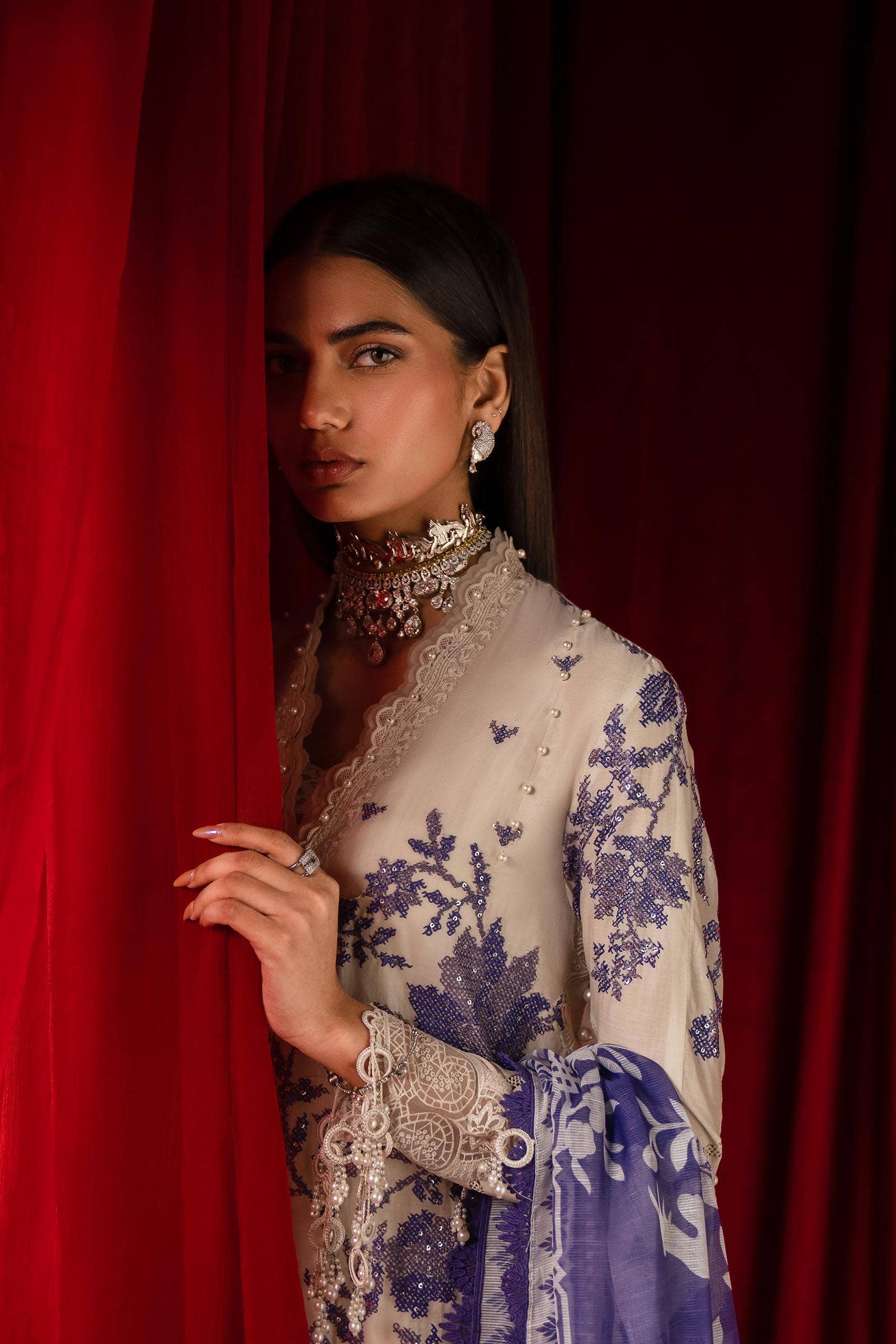 Sana Safinaz | Luxury Collection 24 | L241-008B-3CV - Official Sana Safinaz stockist in UK - Sakeena London