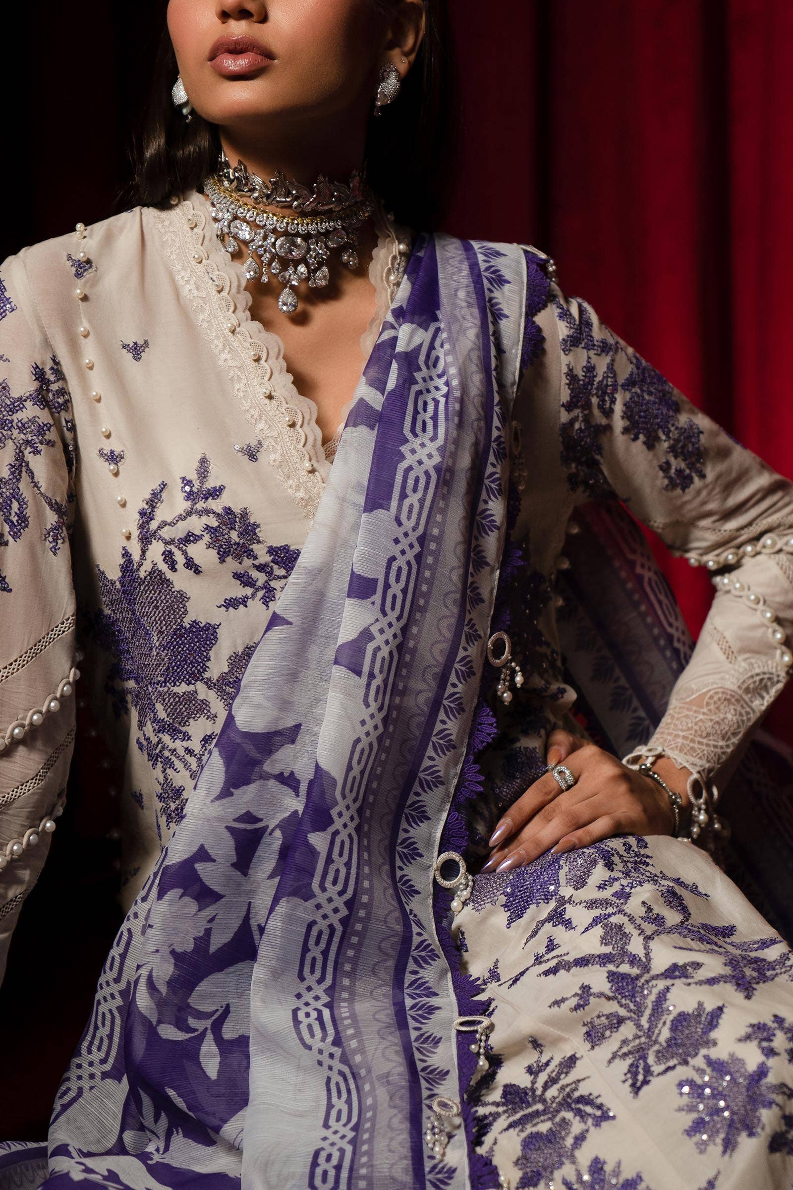 Sana Safinaz | Luxury Collection 24 | L241-008B-3CV - Official Sana Safinaz stockist in UK - Sakeena London