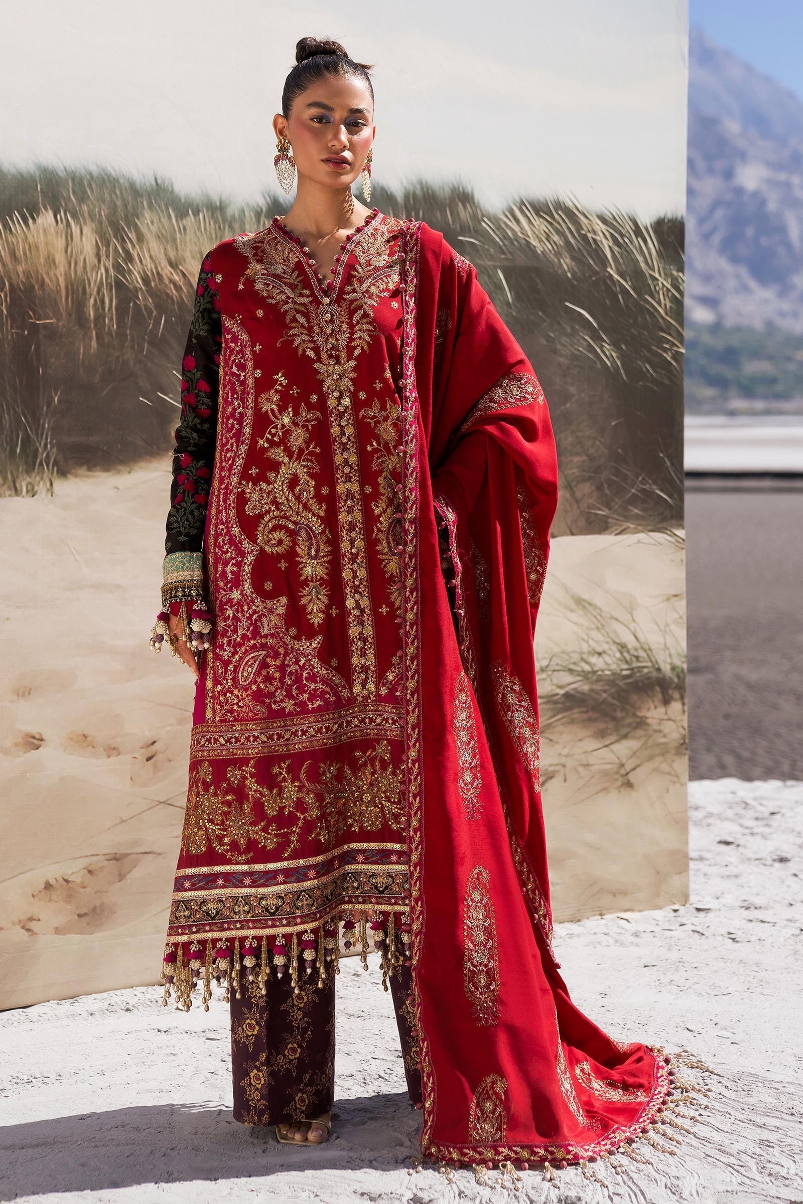 Sana Safinaz | Winter Shawl 24 | S241-002A-3CP - Official Sana Safinaz stockist in UK - Sakeena London