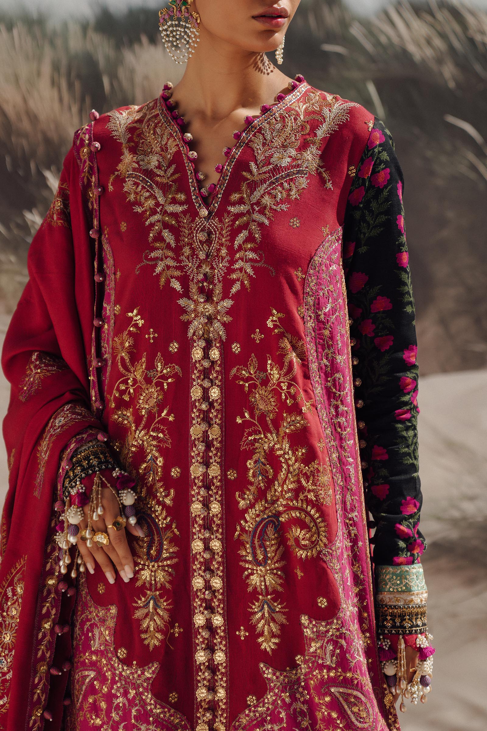 Sana Safinaz | Winter Shawl 24 | S241-002A-3CP - Official Sana Safinaz stockist in UK - Sakeena London