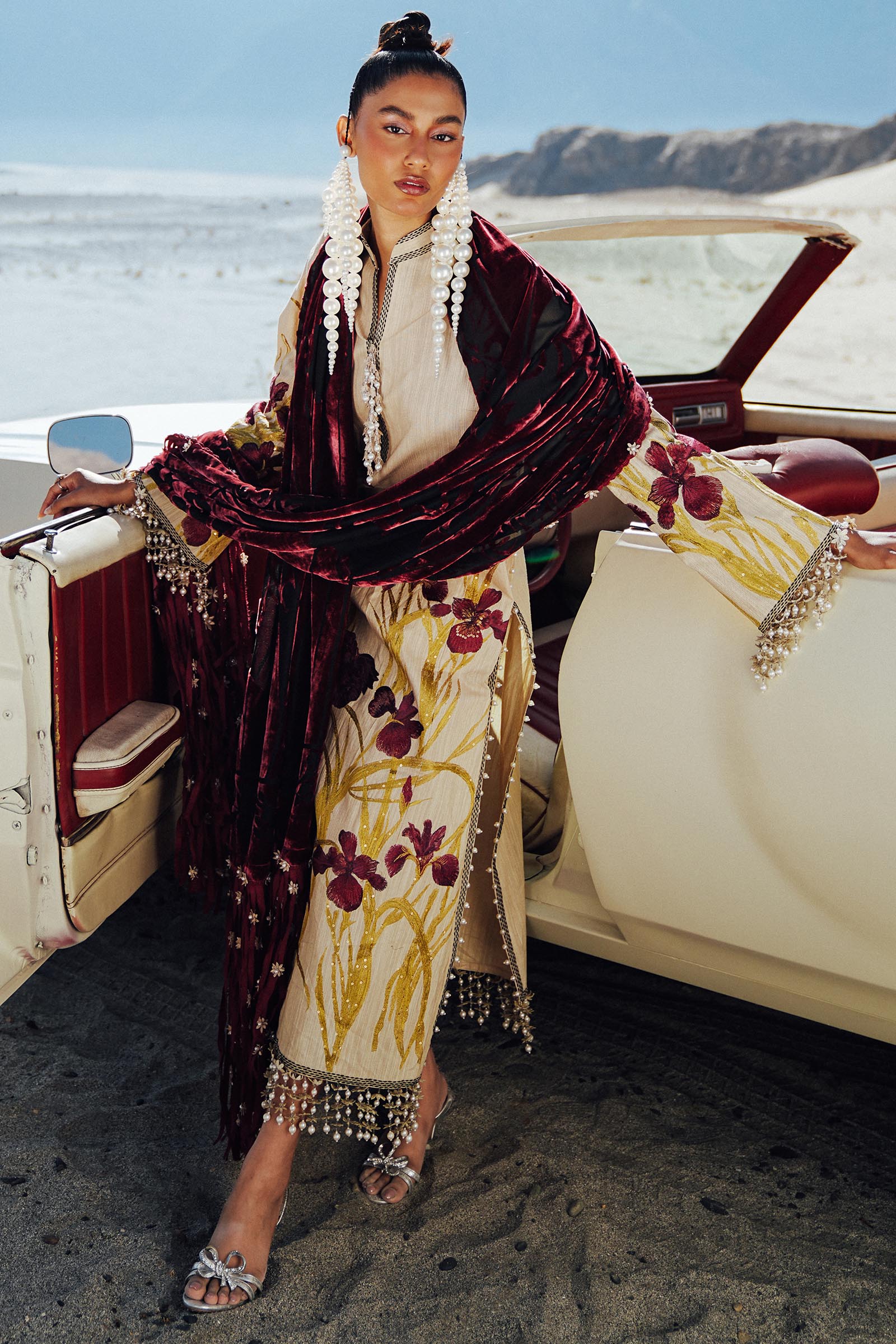Sana Safinaz | Winter Shawl 24 | S241-003B-3CP - Official Sana Safinaz stockist in UK - Sakeena London