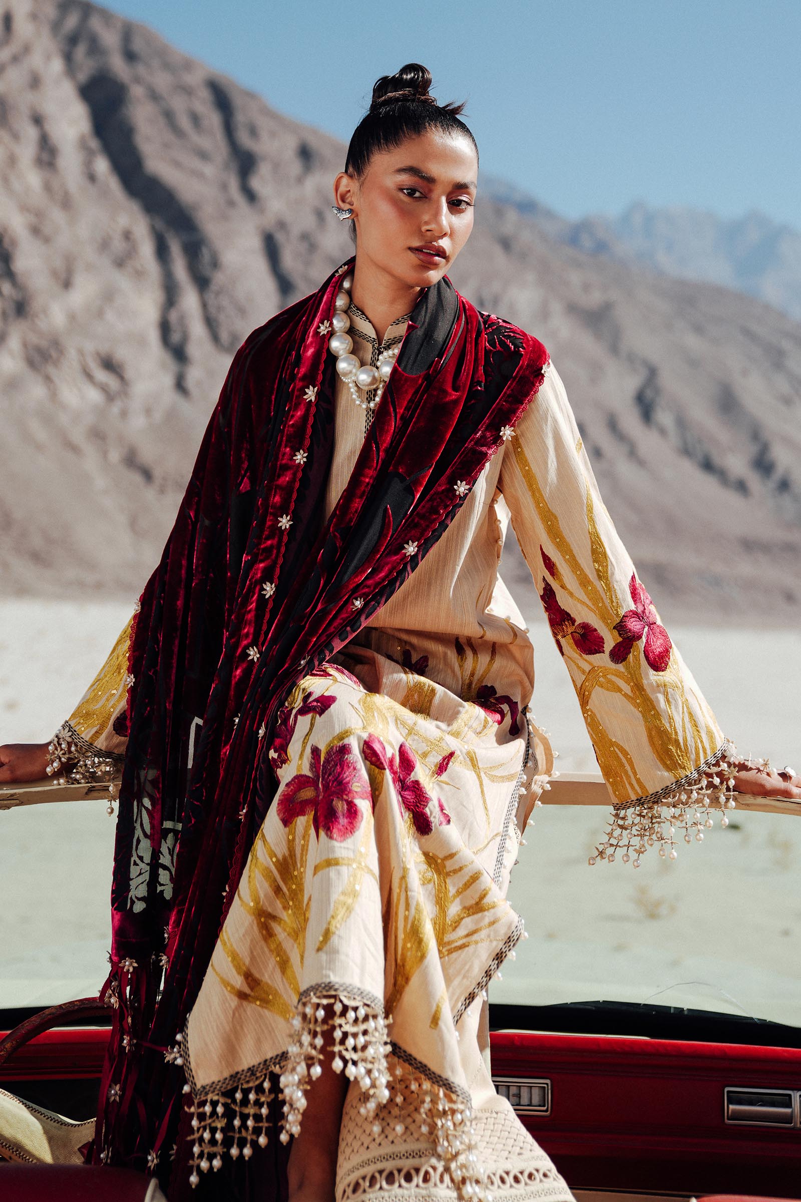 Sana Safinaz | Winter Shawl 24 | S241-003B-3CP - Official Sana Safinaz stockist in UK - Sakeena London