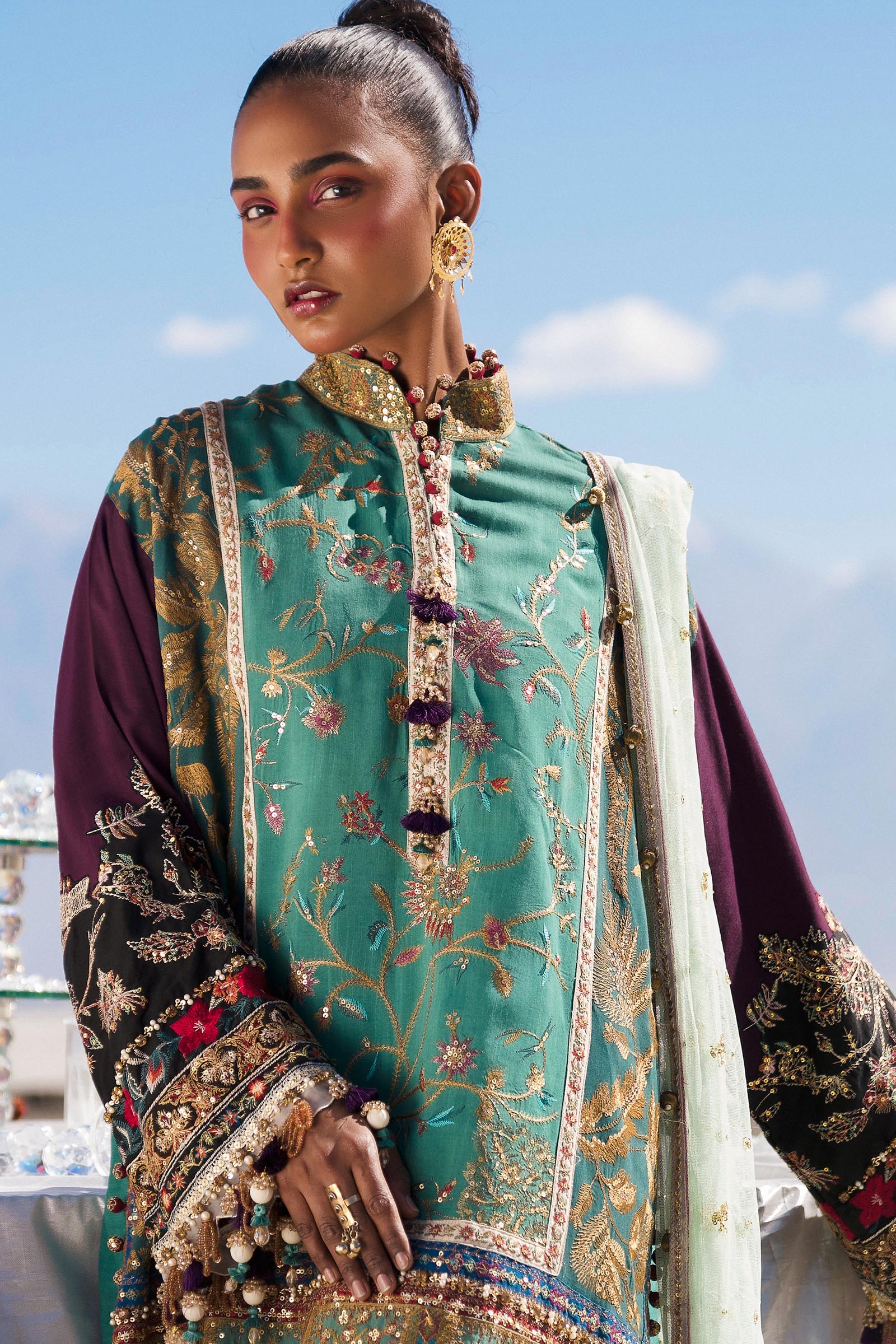 Sana Safinaz | Winter Shawl 24 | S241-004A-3CP - Official Sana Safinaz stockist in UK - Sakeena London