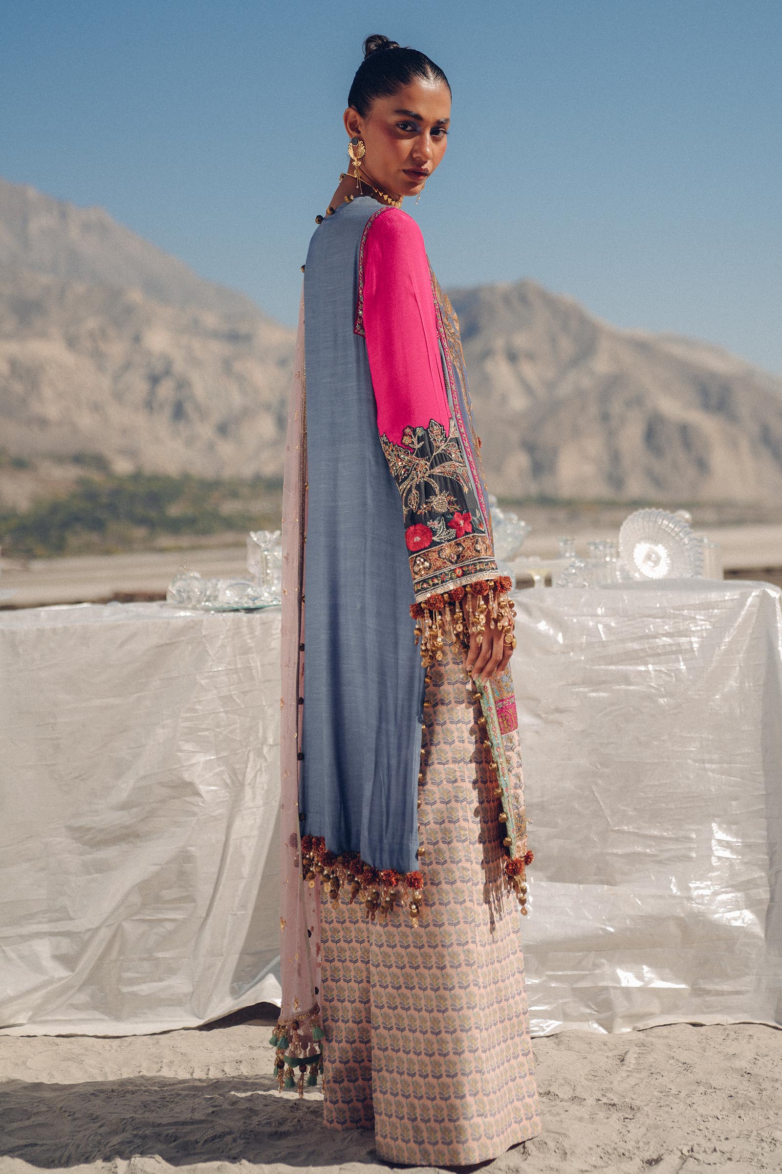 Sana Safinaz | Winter Shawl 24 | S241-004B-3CP - Official Sana Safinaz stockist in UK - Sakeena London