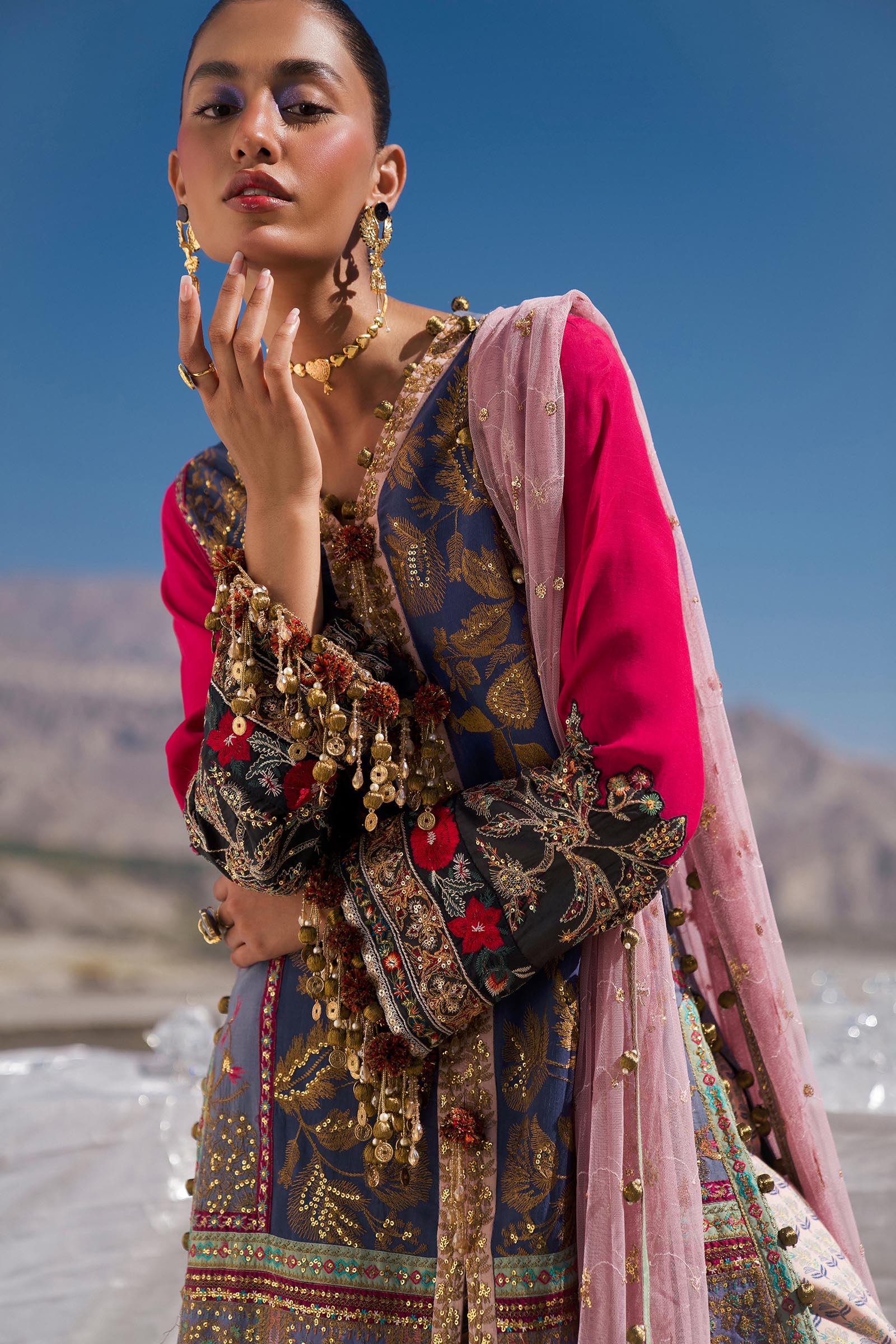 Sana Safinaz | Winter Shawl 24 | S241-004B-3CP - Official Sana Safinaz stockist in UK - Sakeena London