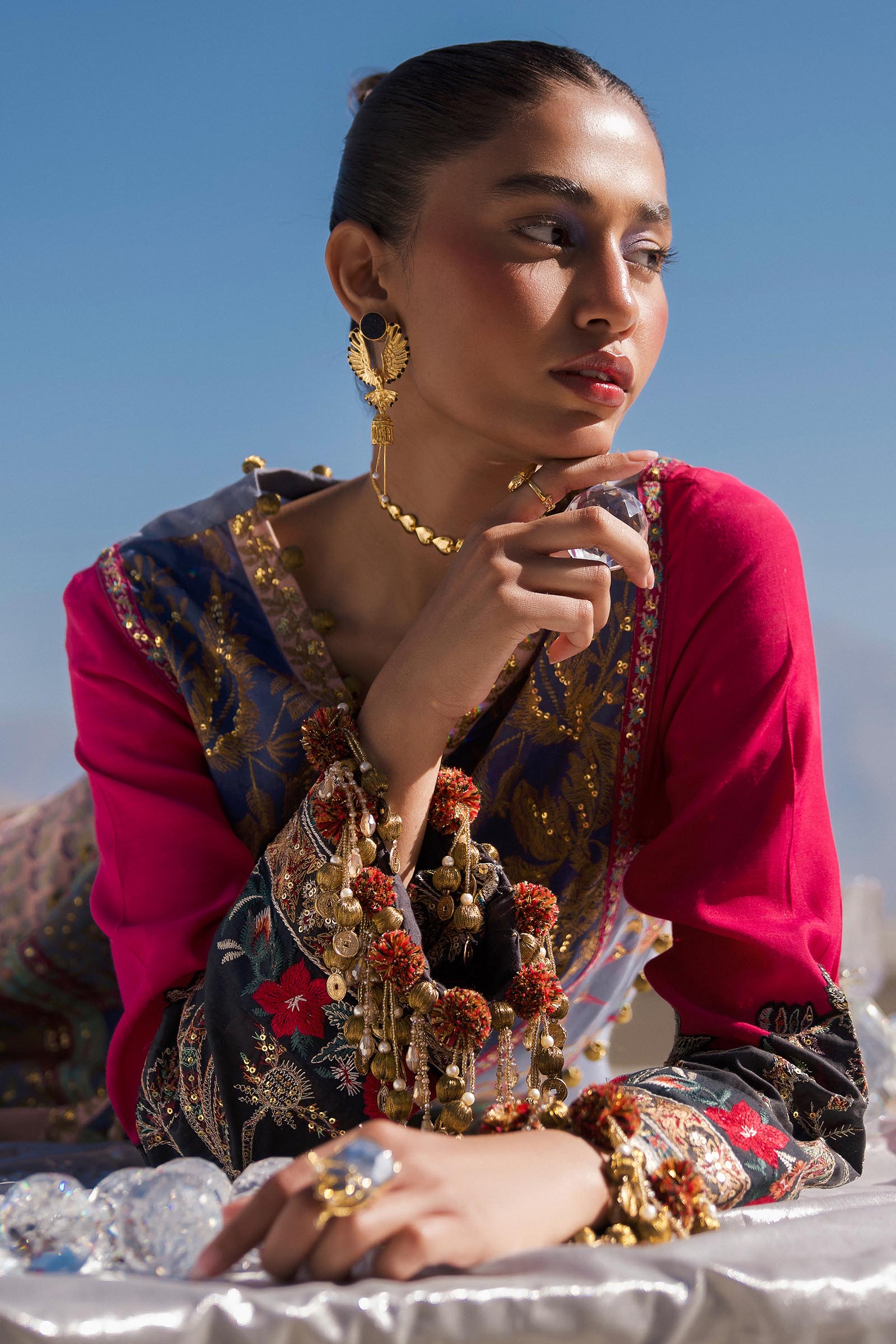 Sana Safinaz | Winter Shawl 24 | S241-004B-3CP - Official Sana Safinaz stockist in UK - Sakeena London