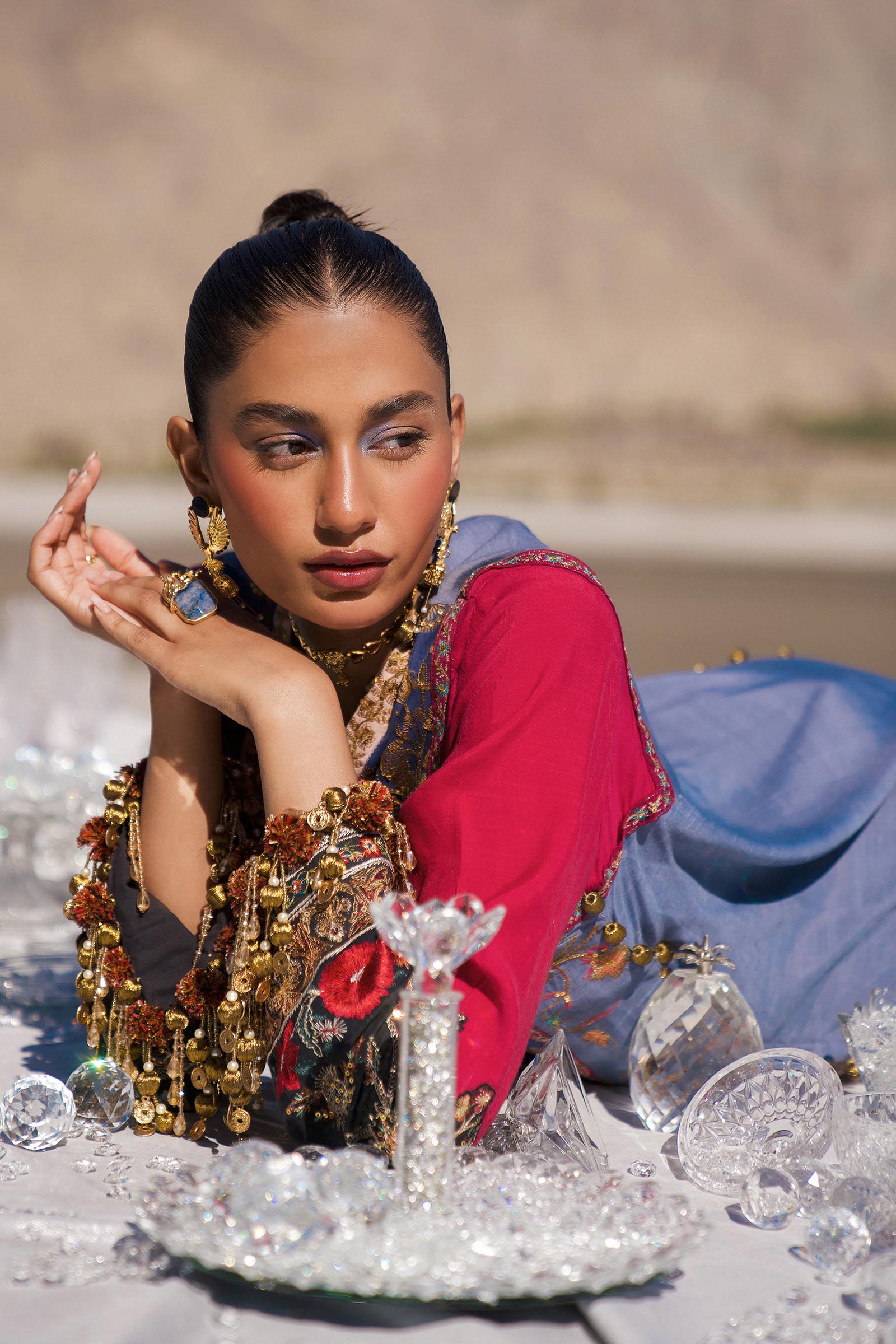 Sana Safinaz | Winter Shawl 24 | S241-004B-3CP - Official Sana Safinaz stockist in UK - Sakeena London