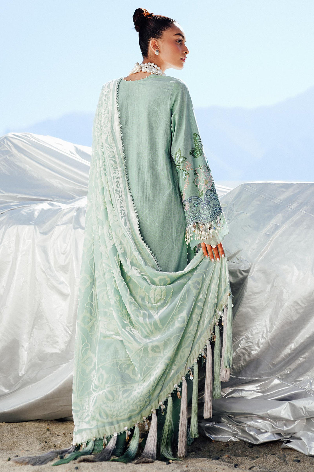Sana Safinaz | Winter Shawl 24 | S241-005A-3CP - Official Sana Safinaz stockist in UK - Sakeena London