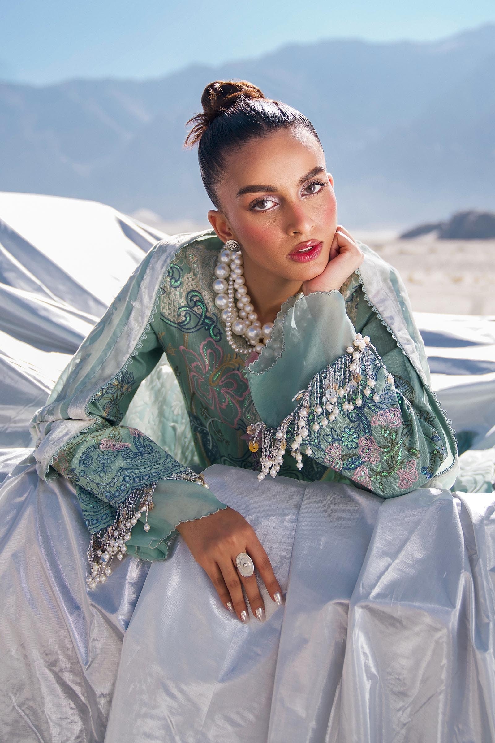 Sana Safinaz | Winter Shawl 24 | S241-005A-3CP - Official Sana Safinaz stockist in UK - Sakeena London