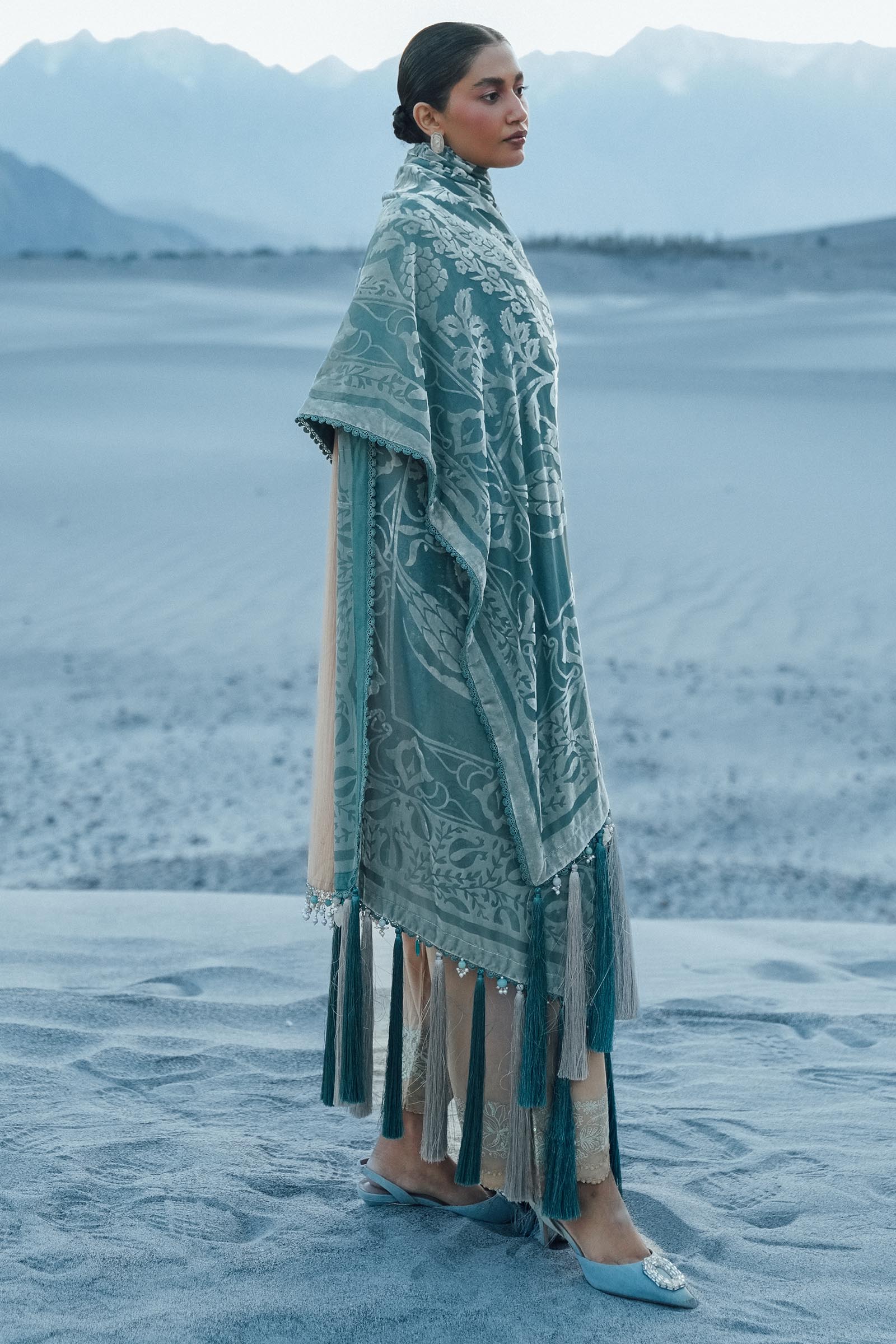 Sana Safinaz | Winter Shawl 24 | S241-005B-3CP - Official Sana Safinaz stockist in UK - Sakeena London