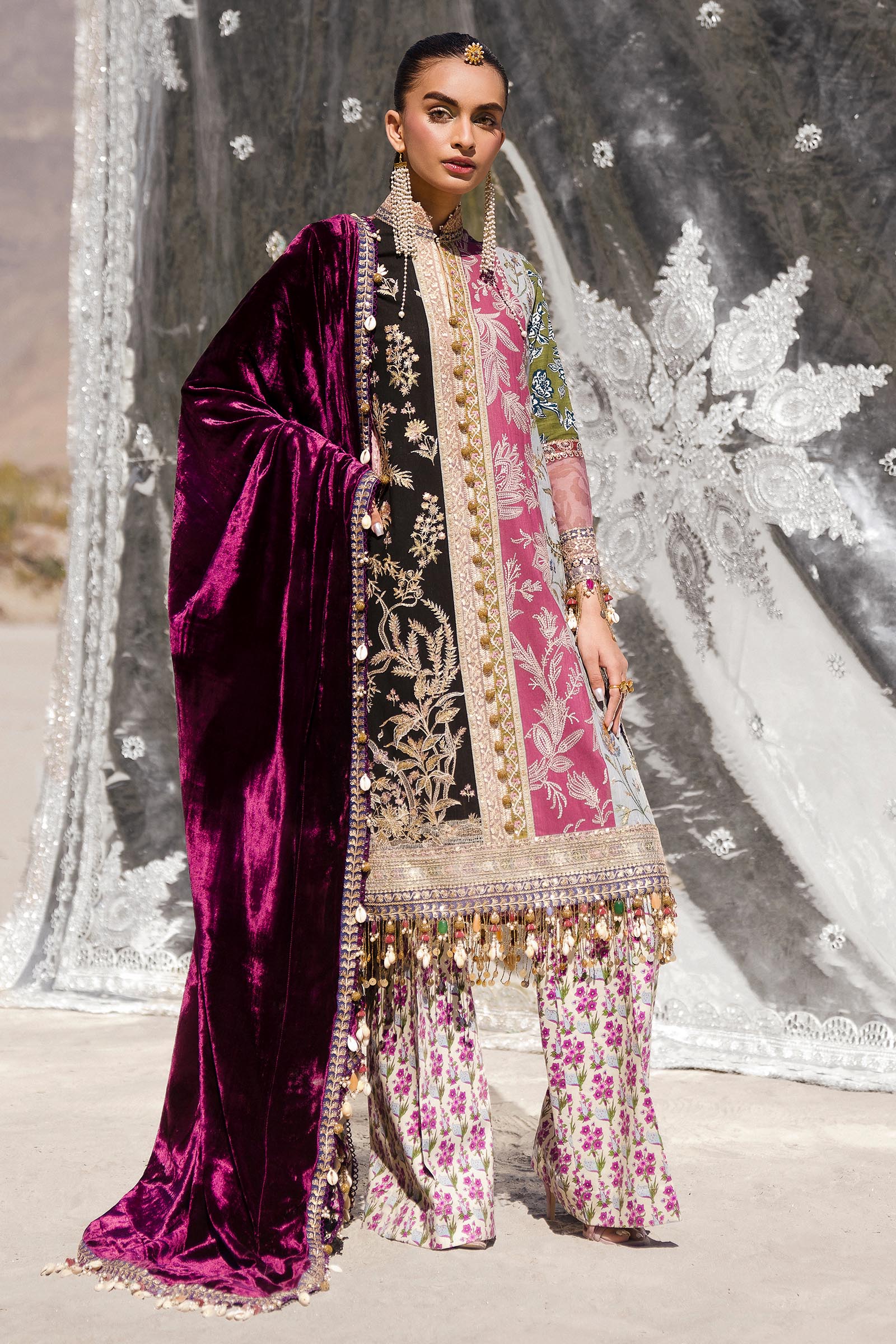 Sana Safinaz | Winter Shawl 24 | S241-006A-3CP - Official Sana Safinaz stockist in UK - Sakeena London