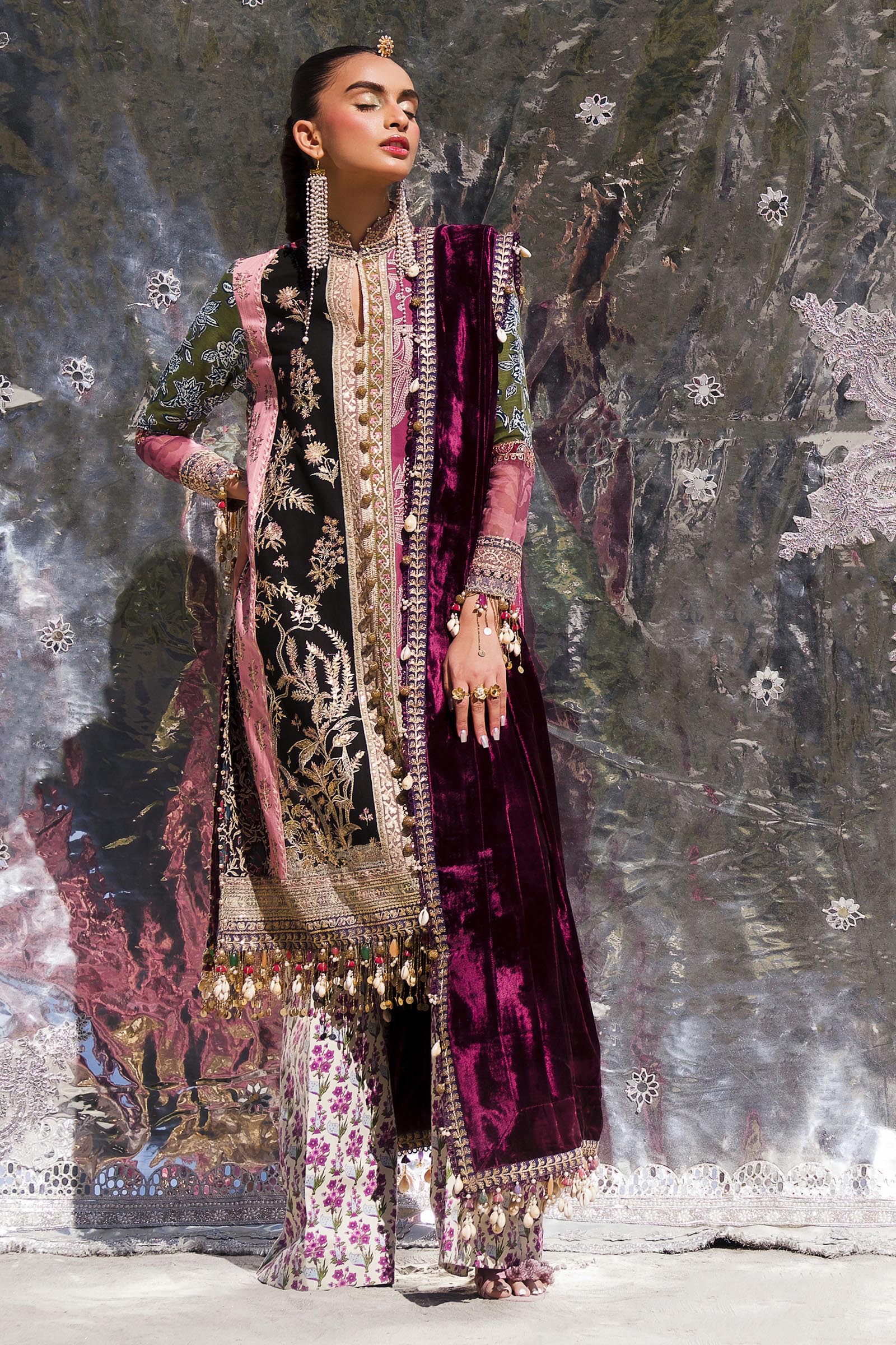 Sana Safinaz | Winter Shawl 24 | S241-006A-3CP - Official Sana Safinaz stockist in UK - Sakeena London