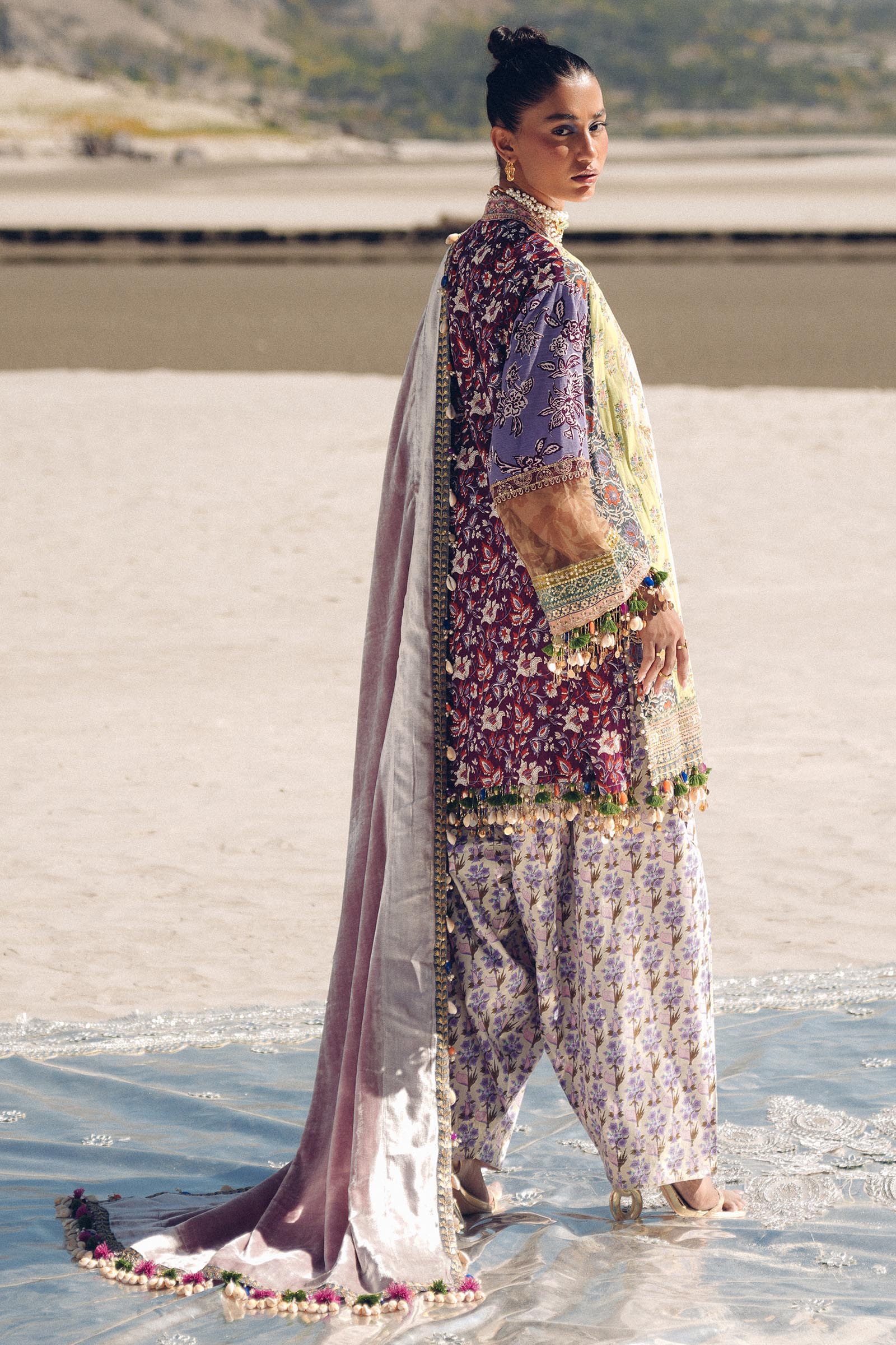 Sana Safinaz | Winter Shawl 24 | S241-006B-3CP - Official Sana Safinaz stockist in UK - Sakeena London