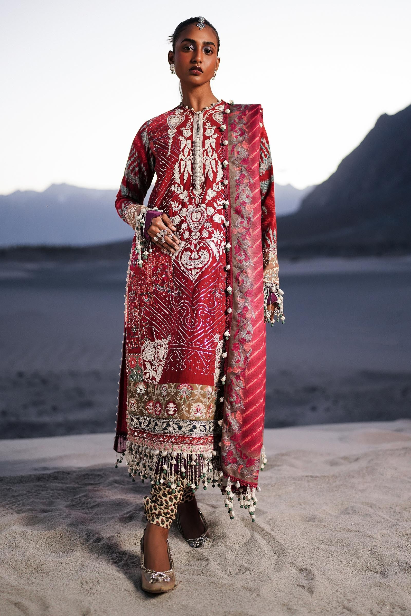 Sana Safinaz | Winter Shawl 24 | S241-007A-3CP - Official Sana Safinaz stockist in UK - Sakeena London