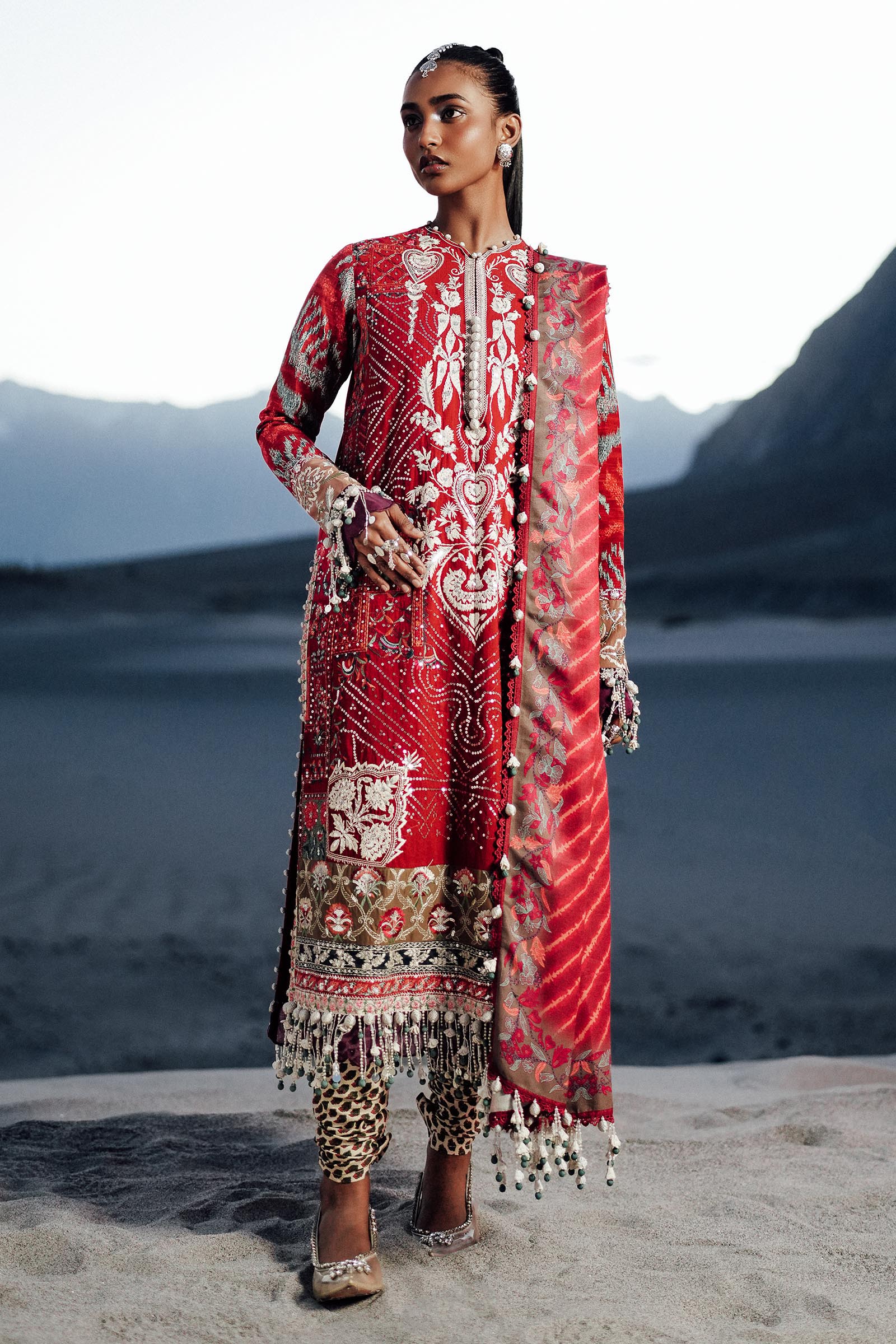Sana Safinaz | Winter Shawl 24 | S241-007A-3CP - Official Sana Safinaz stockist in UK - Sakeena London