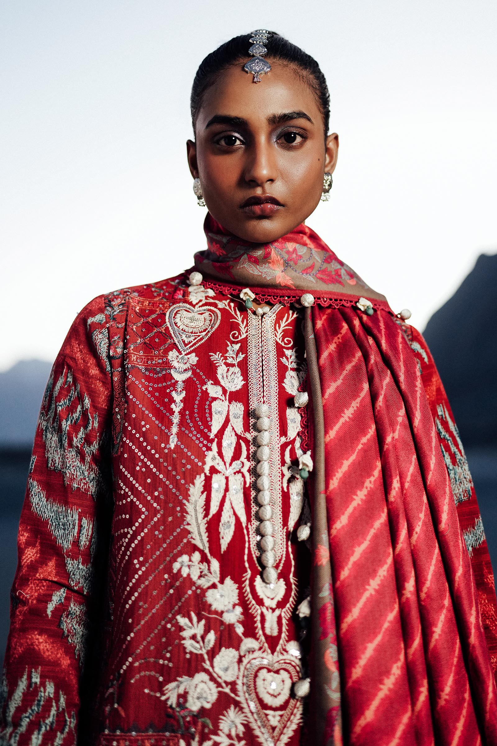 Sana Safinaz | Winter Shawl 24 | S241-007A-3CP - Official Sana Safinaz stockist in UK - Sakeena London