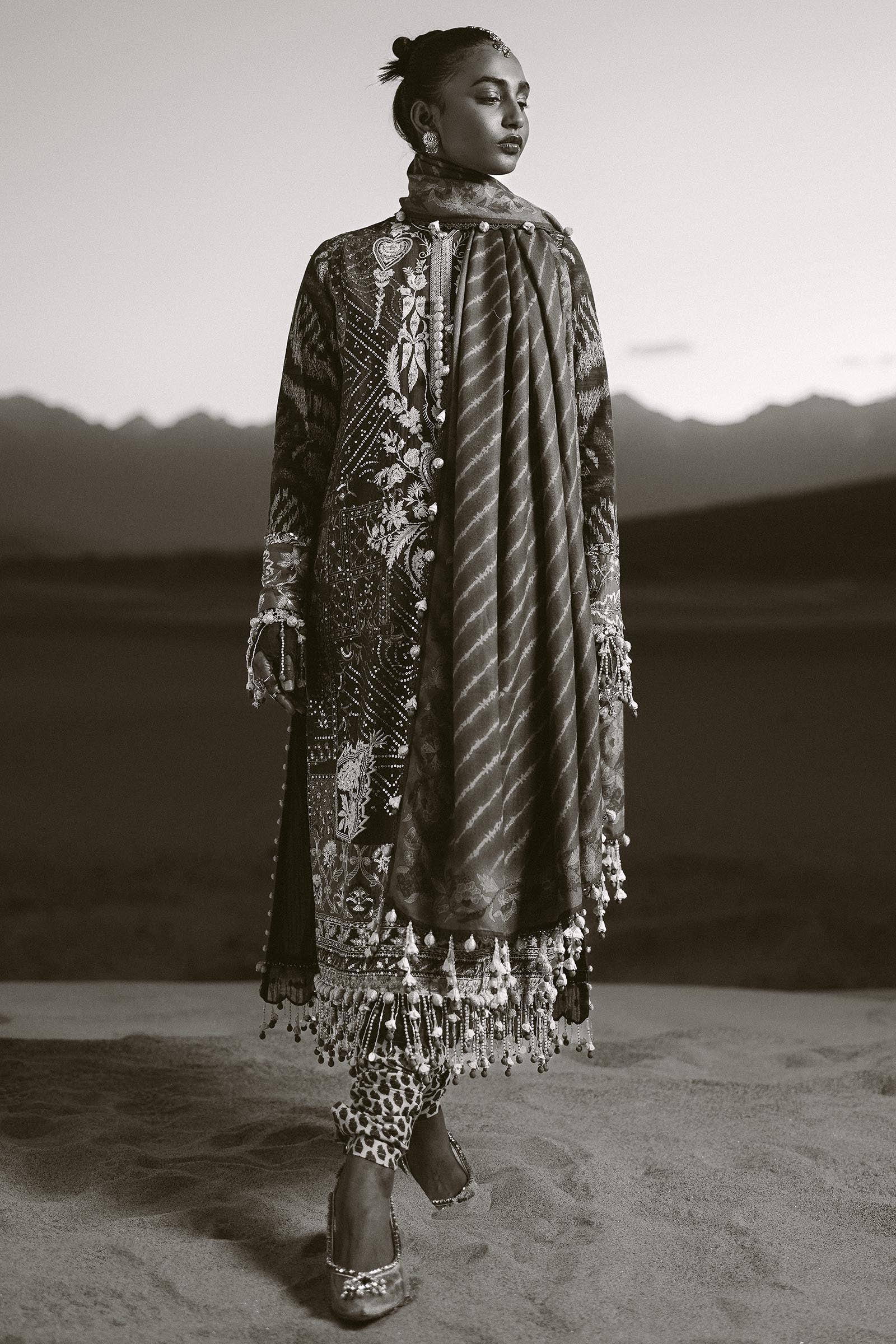 Sana Safinaz | Winter Shawl 24 | S241-007A-3CP - Official Sana Safinaz stockist in UK - Sakeena London