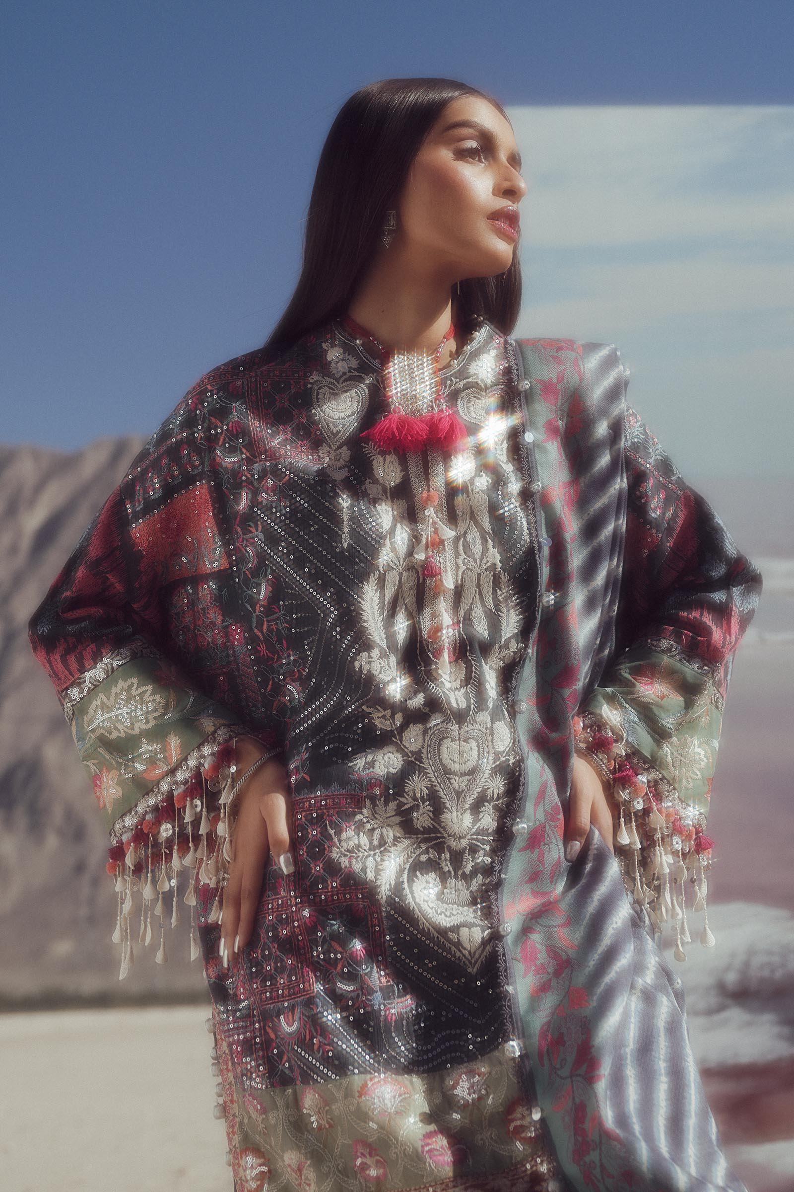 Sana Safinaz | Winter Shawl 24 | S241-007B-3CP - Official Sana Safinaz stockist in UK - Sakeena London